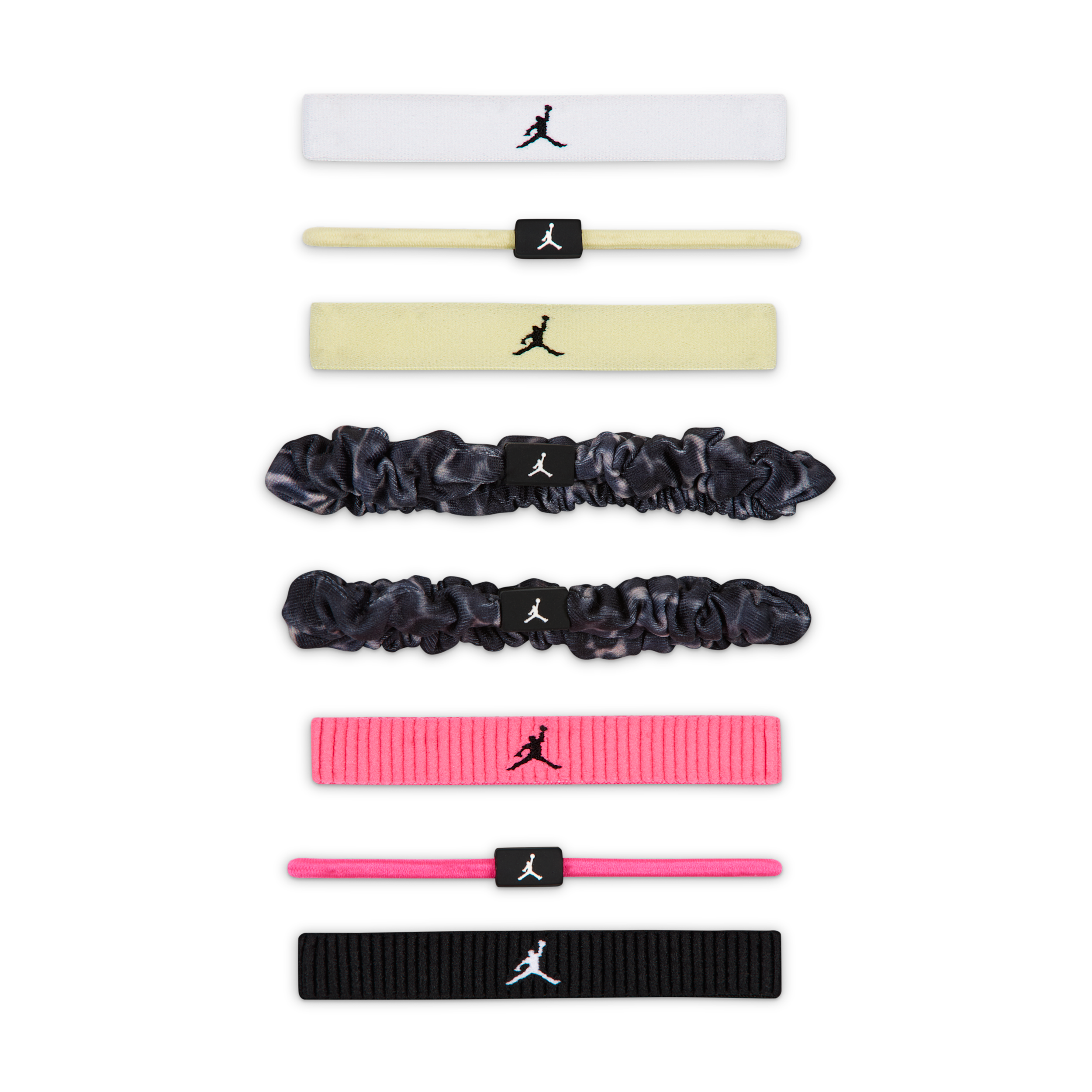 Jordan Sport Mixed Elastic Hair Ties (8-Pack) in Green | J1012025-318