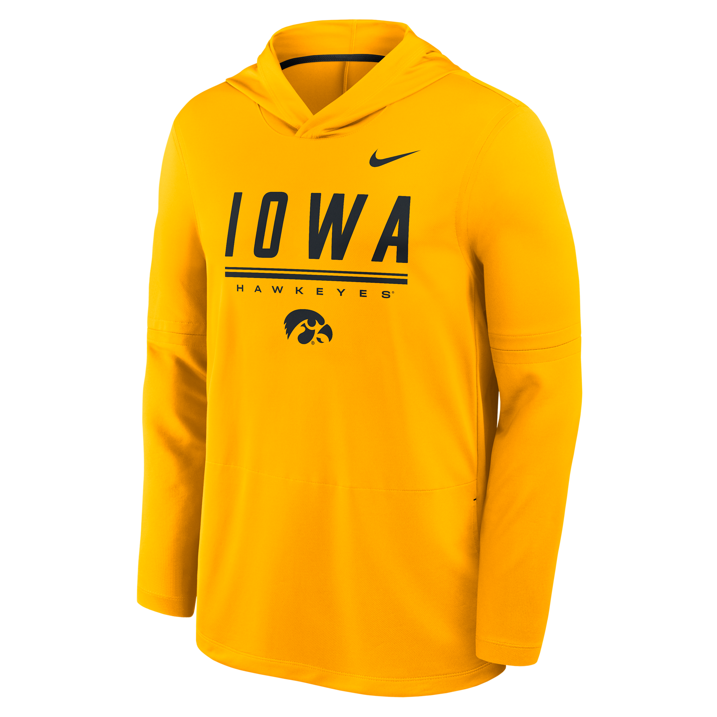 Nike Men's Gold Iowa Hawkeyes 2026 Sideline Lightweight Long Sleeve Hooded Dri-fit T-Shirt - Gold