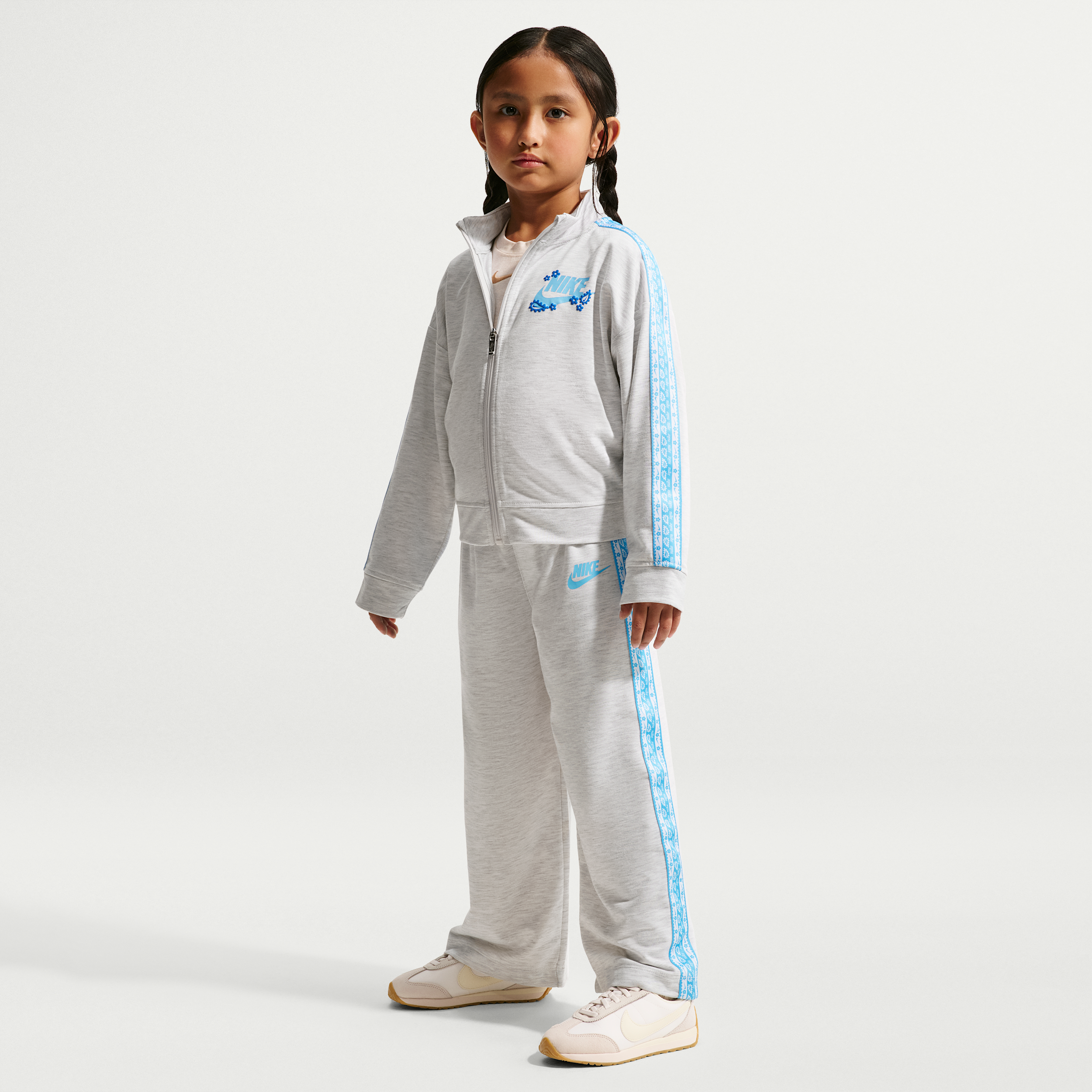 Nike Girls' 4-6X Retro Remix Jacket and Pants, 2-Piece Set - Birch Heather