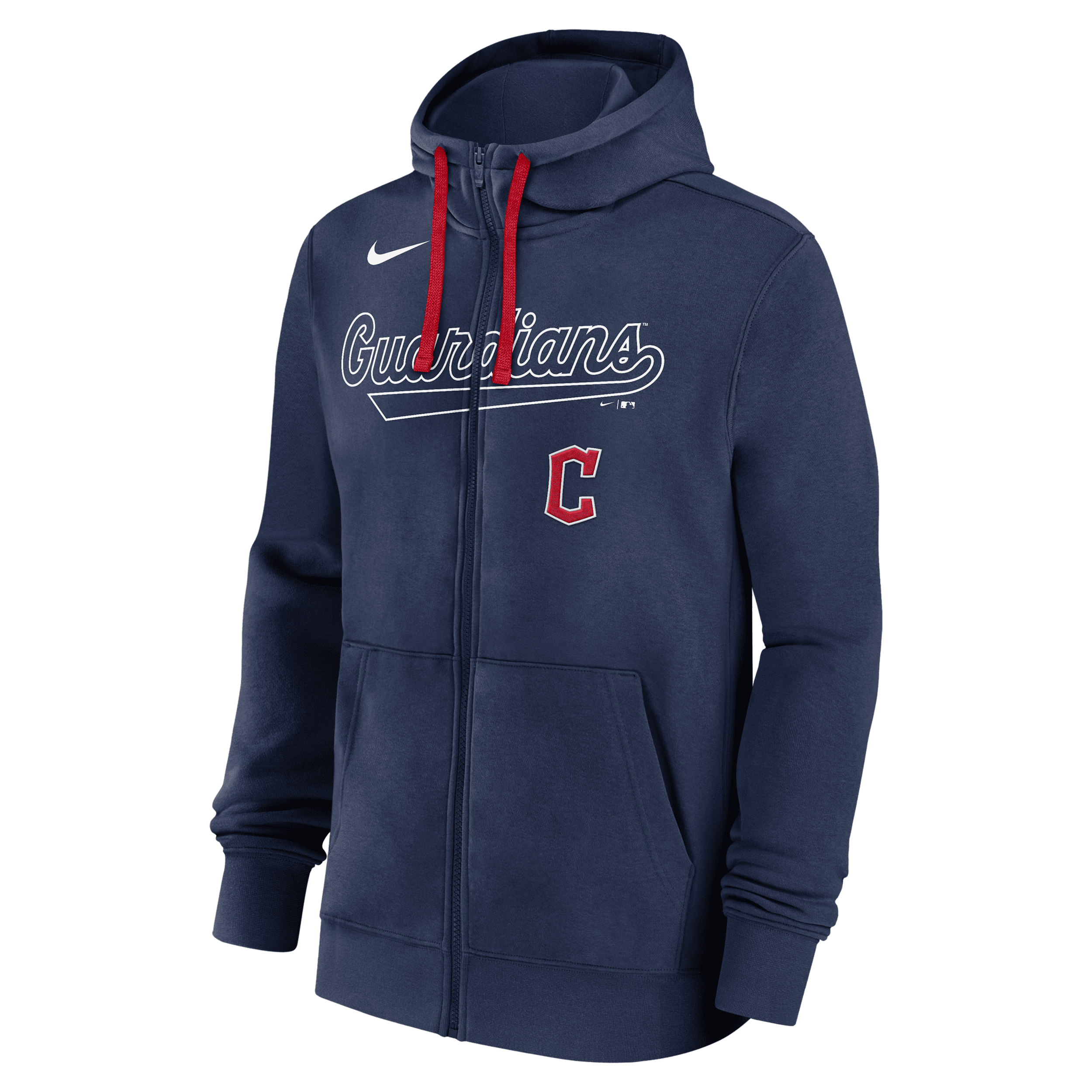 Nike Navy Cleveland Guardians Knockout Script Full-zip Hoodie In Blue