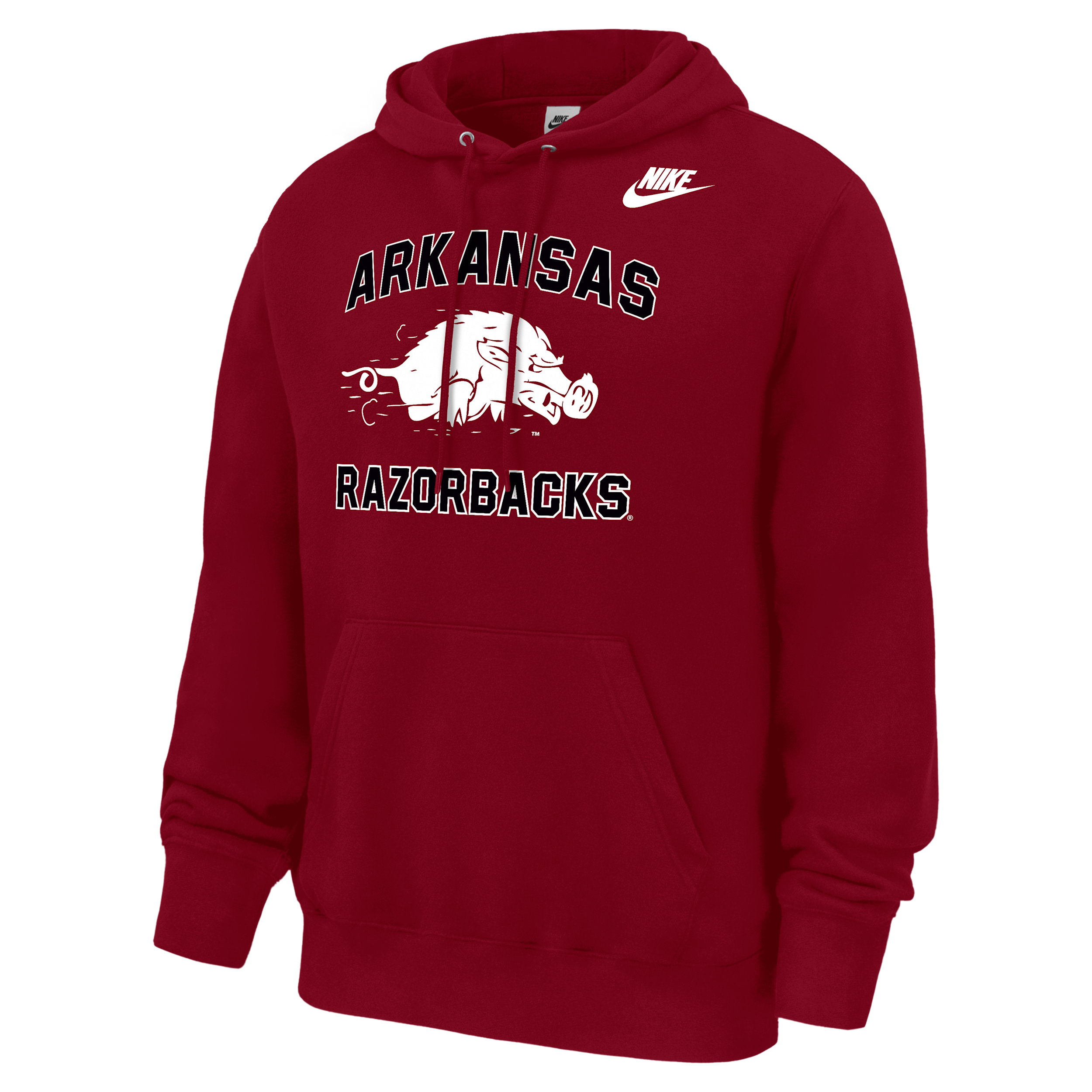 Arkansas Razorbacks Club Nike Men's Football Fleece Pullover Hoodie in Red | M31233P394ARKS-CRM