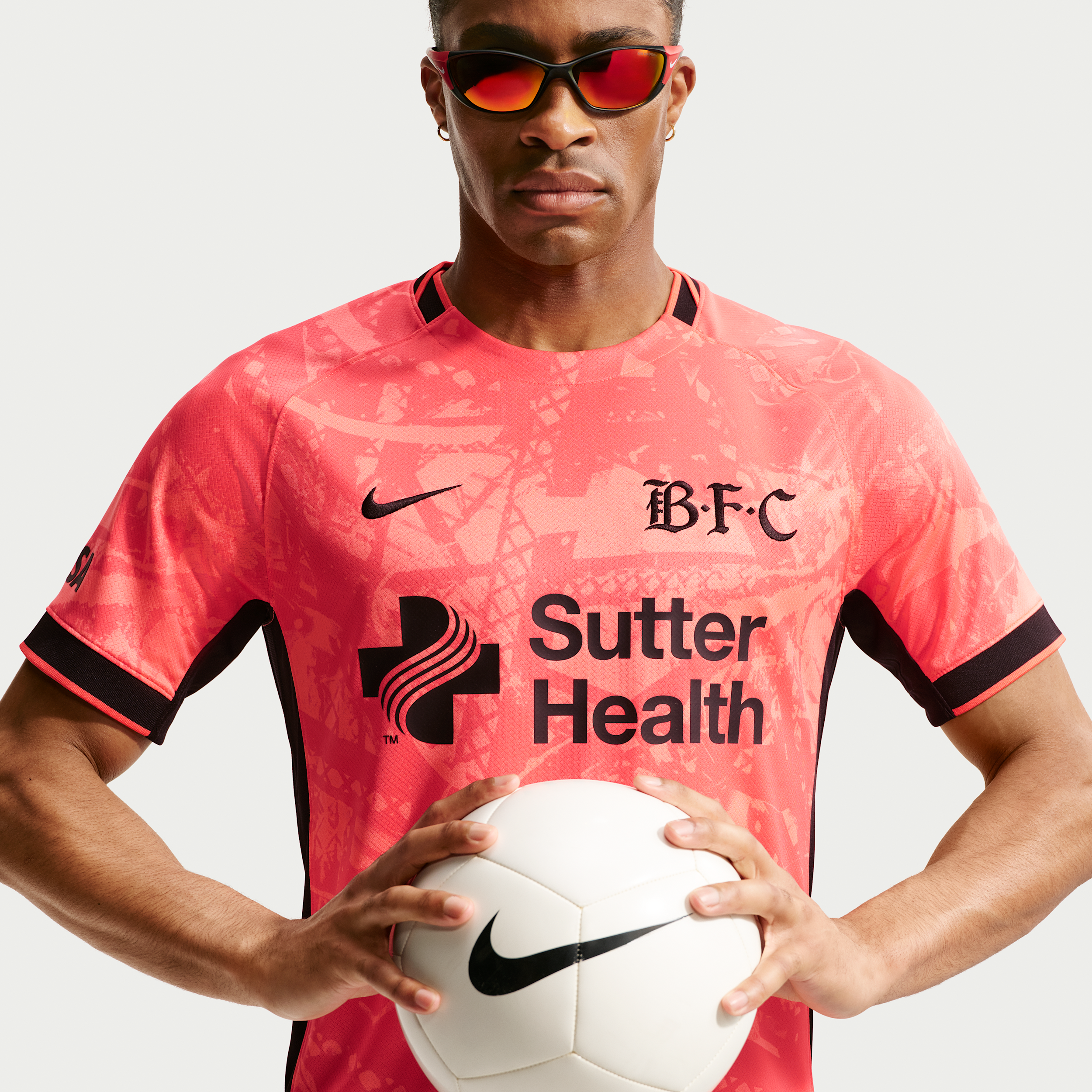 Bay FC Stadium Away Nike Men's Dri-FIT NWSL Replica Jersey in Pink | P35851SFFC26-RUC