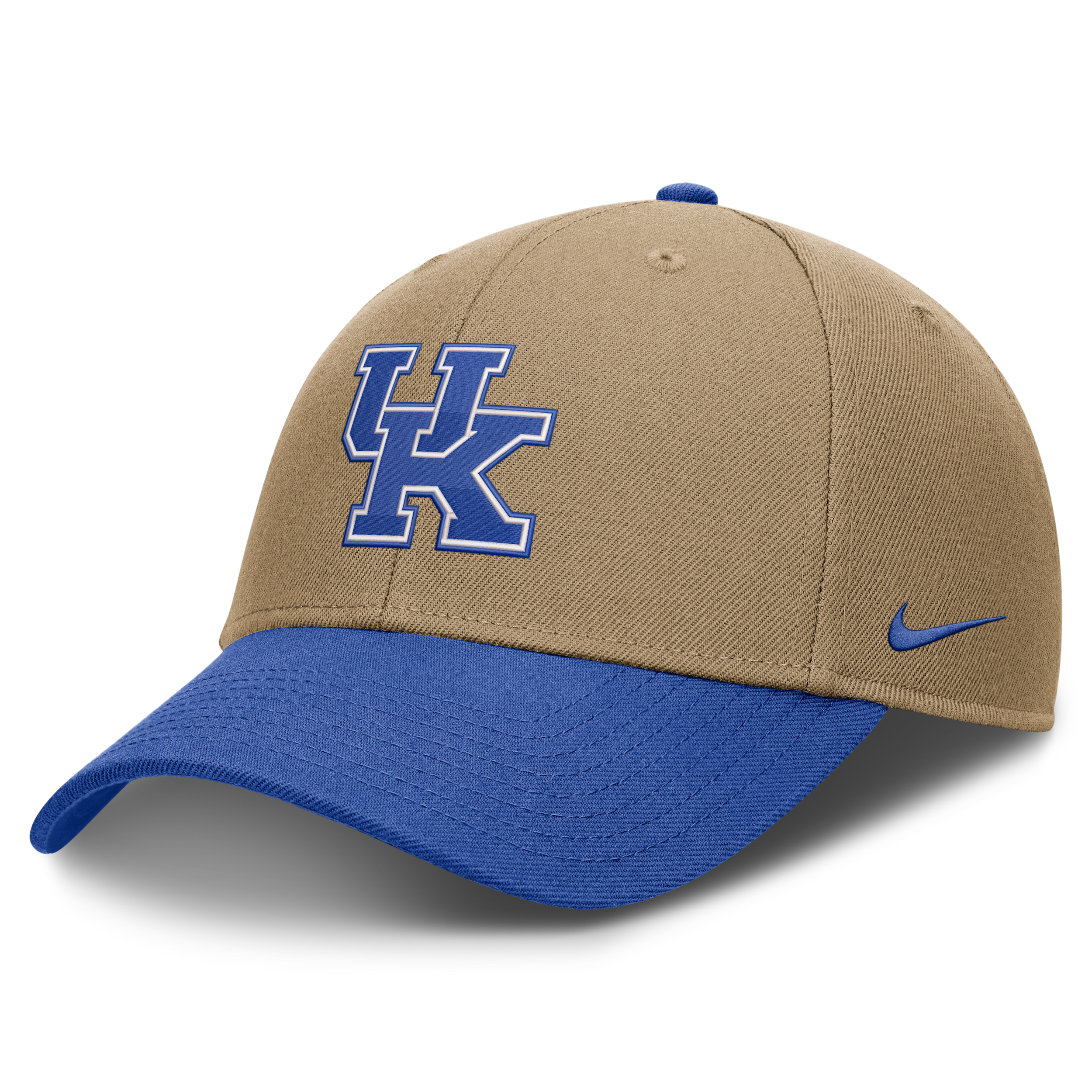 Men's and Women's Nike Beige/Royal Kentucky Wildcats Primetime Rise Dri-fit Adjustable Hat - Beige, Royal