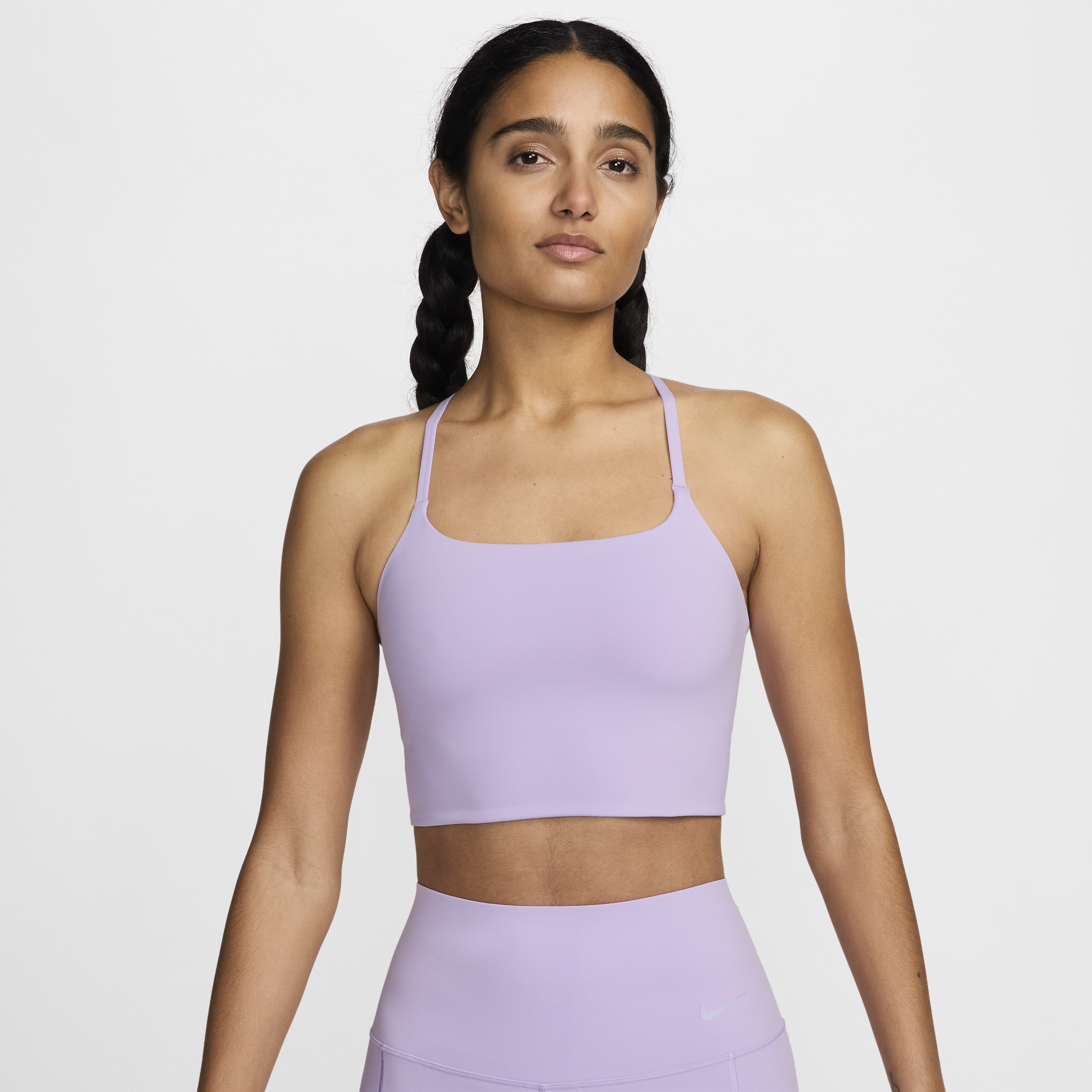 Shop Nike Women's One Convertible Light-support Lightly Lined Longline Sports Bra In Purple