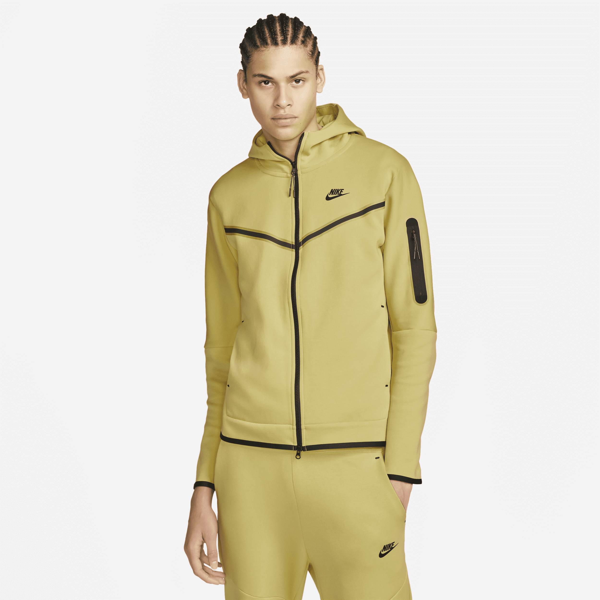 Nike Men's Sportswear Tech Fleece Full-zip Hoodie In Yellow | ModeSens