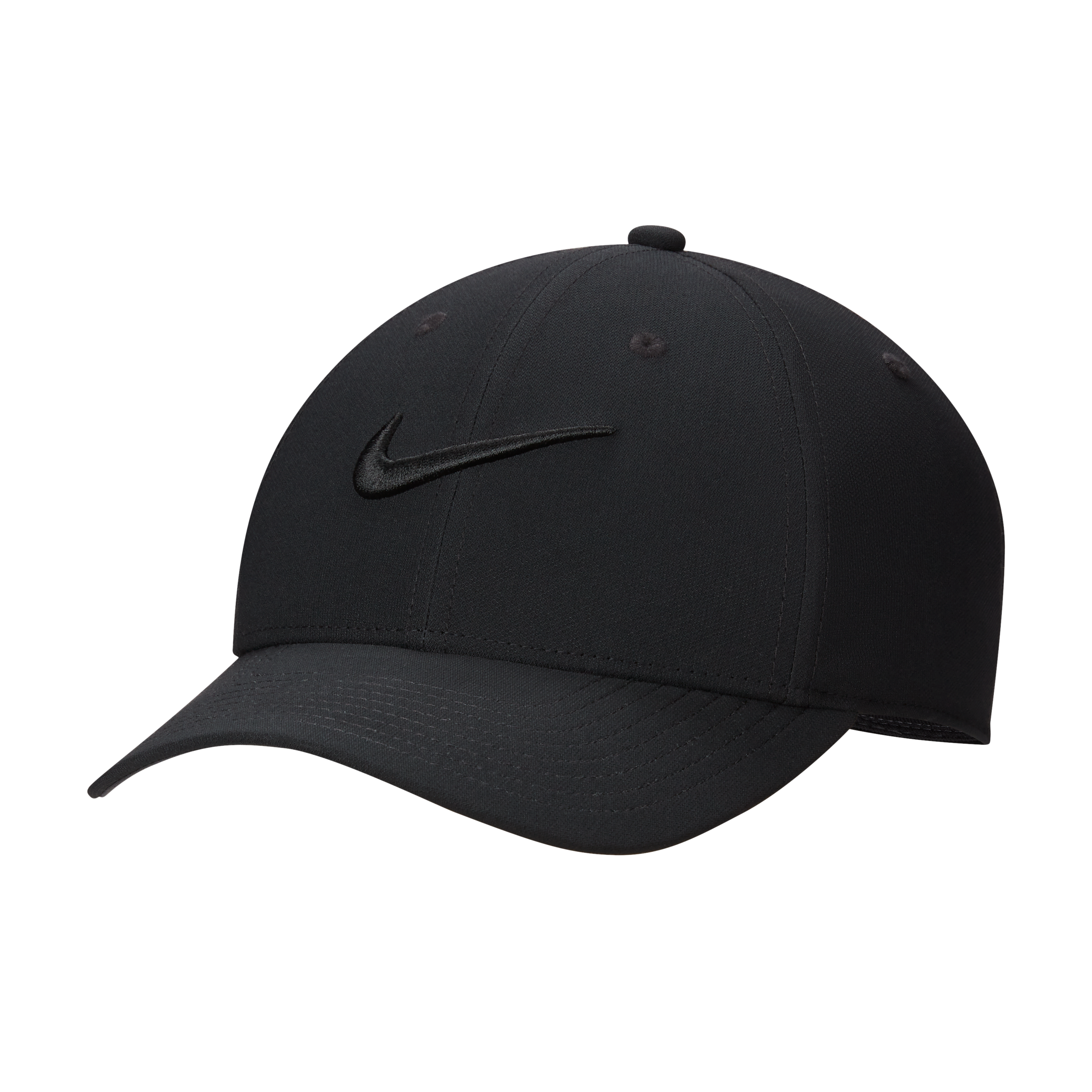 Nike Unisex Dri-FIT Club Structured Swoosh Cap in Black, Size: S/M | FB5625-011