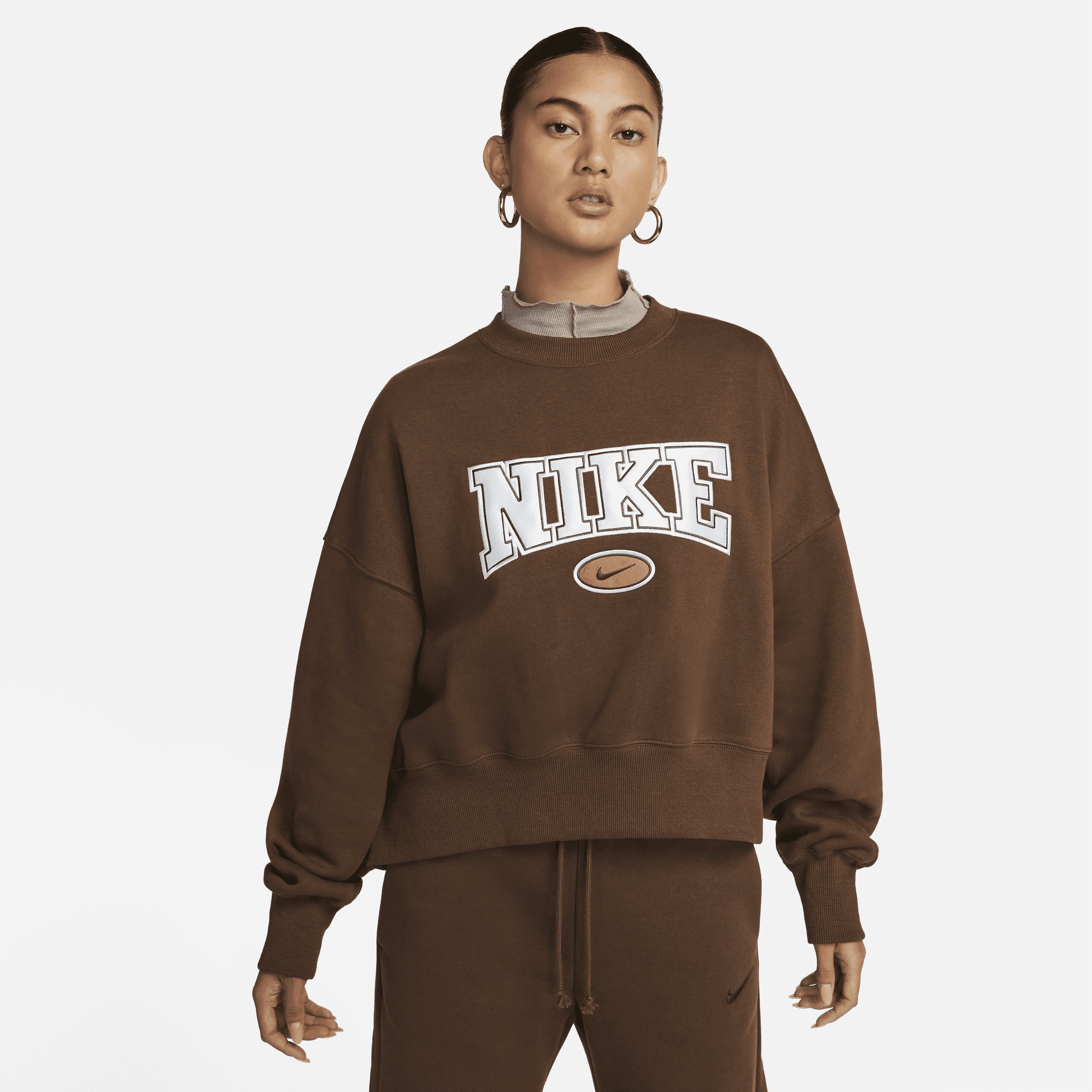 Women's Nike Sportswear Phoenix Fleece City Edition Over-Oversized Crewneck Sweatshirt in Grey, Size: XS | DZ3113-063