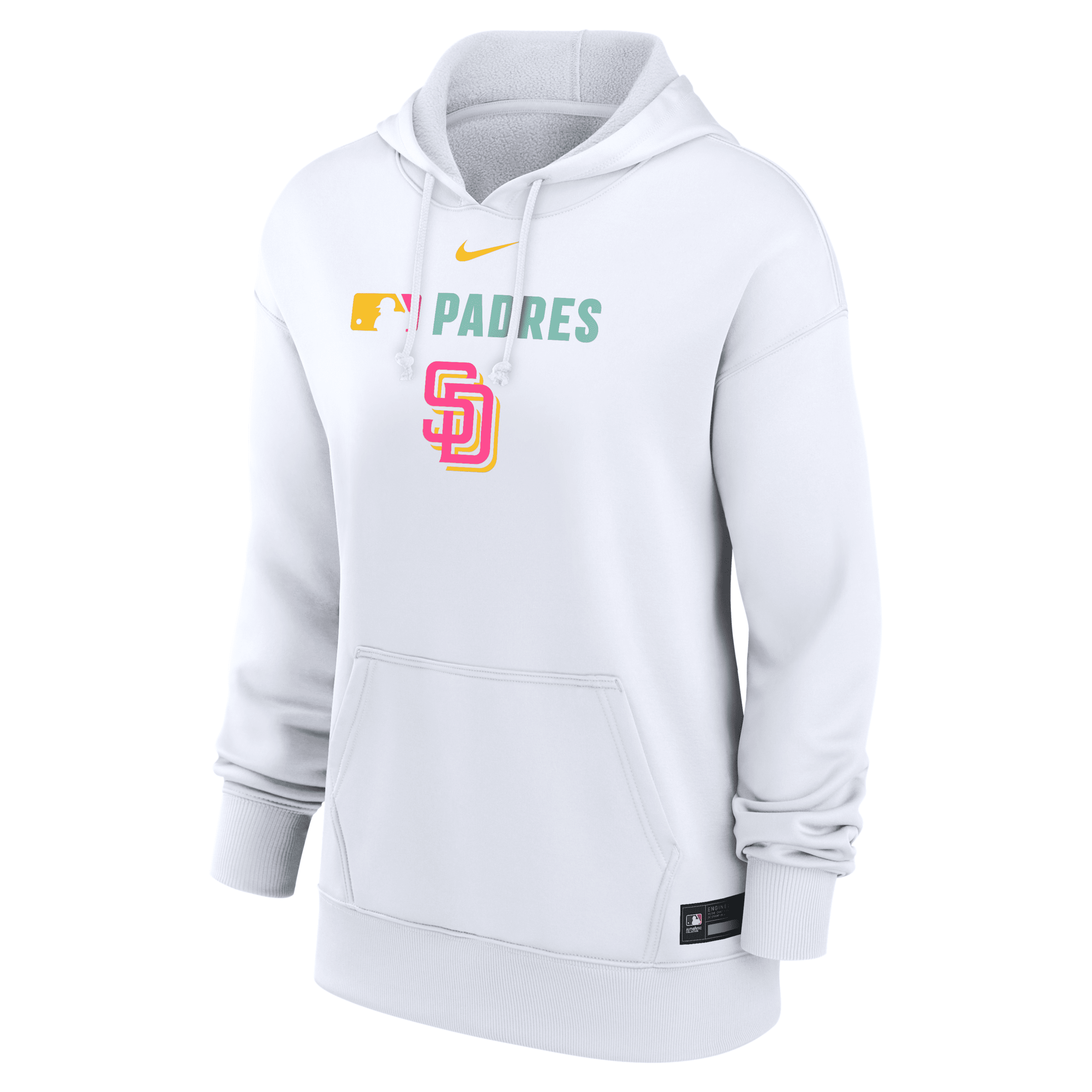Nike Women's San Diego Padres Authentic Collection City Connect Therma Mlb Pullover Hoodie In White