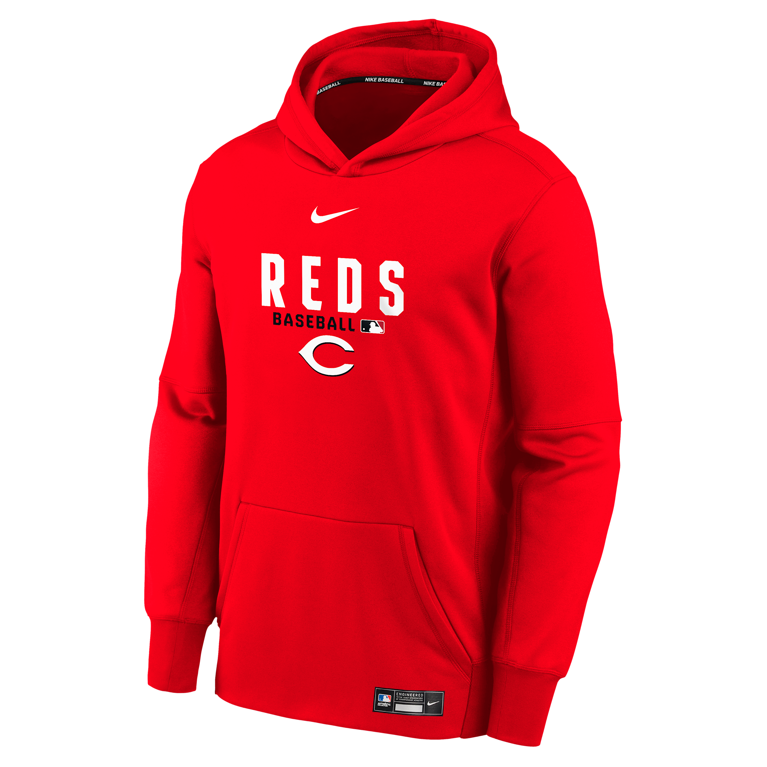 Cincinnati Reds Authentic Collection Big Kids' Nike Therma-FIT MLB Pullover Hoodie in Red | Z3B7NMKKCIN-NGG