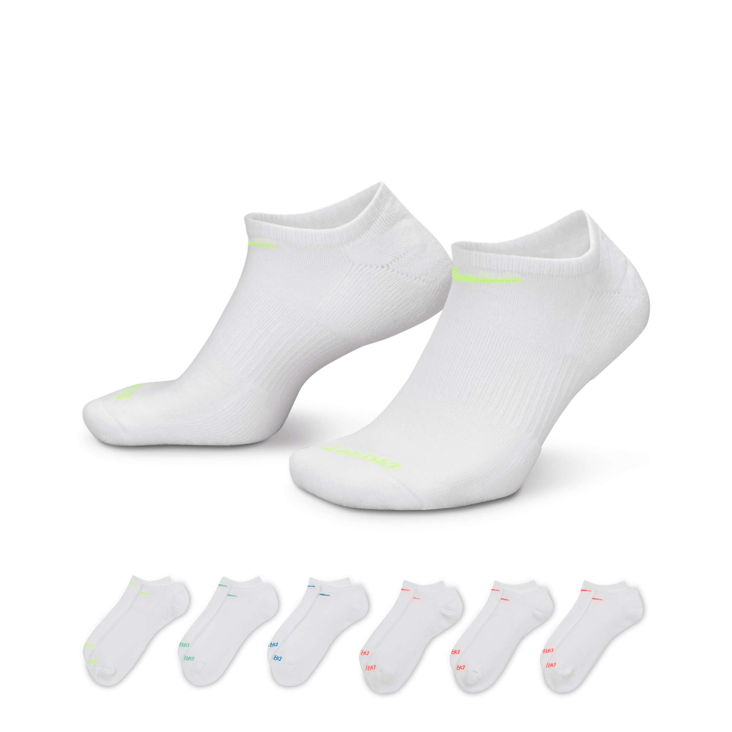 Nike Men's Everyday Plus Cushioned Training No-show Socks (6 Pairs) In Multicolor