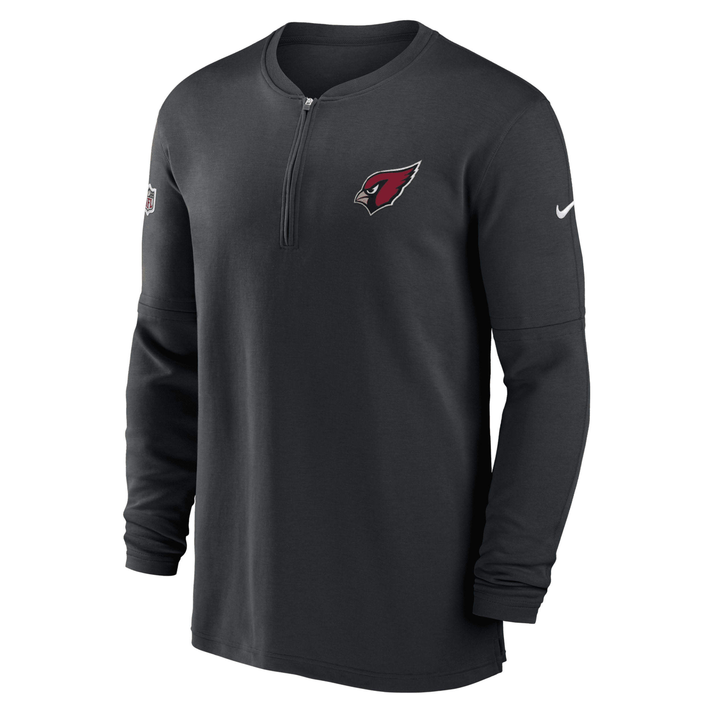 Shop Nike Arizona Cardinals Sideline Menâs  Men's Dri-fit Nfl 1/2-zip Long-sleeve Top In Black