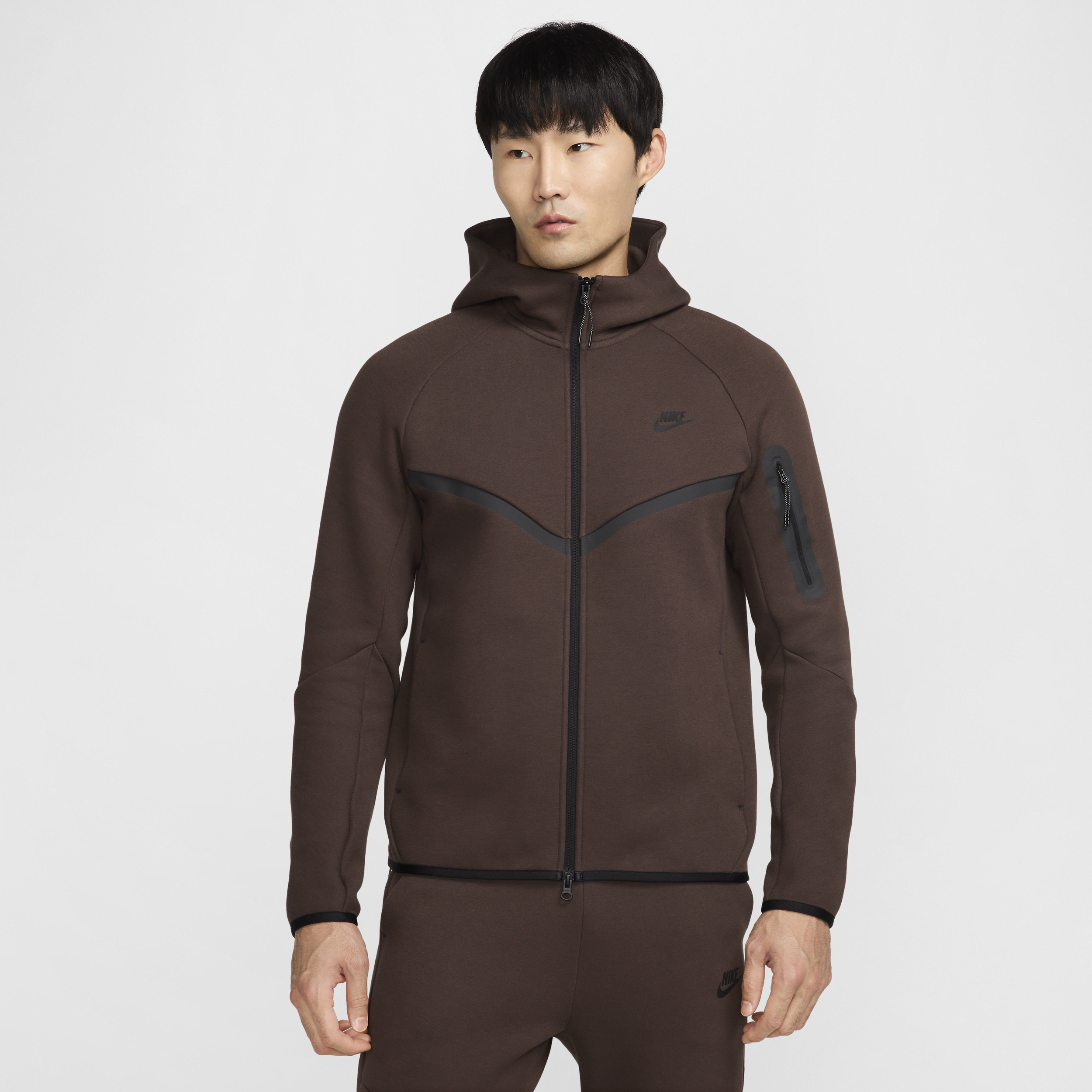 Nike Tech Windrunner Zip Hoodie In Brown