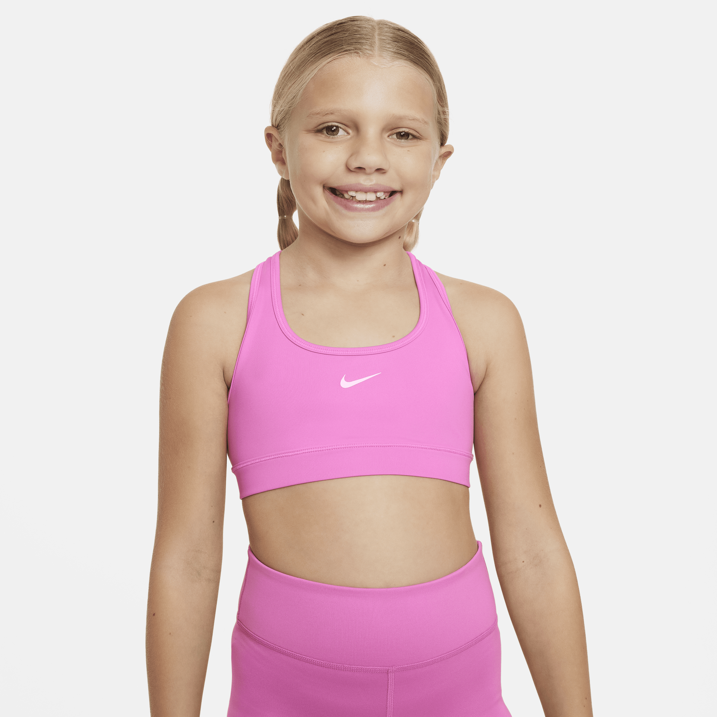 Shop Nike Swoosh Big Kids' (girls') Sports Bra In Red