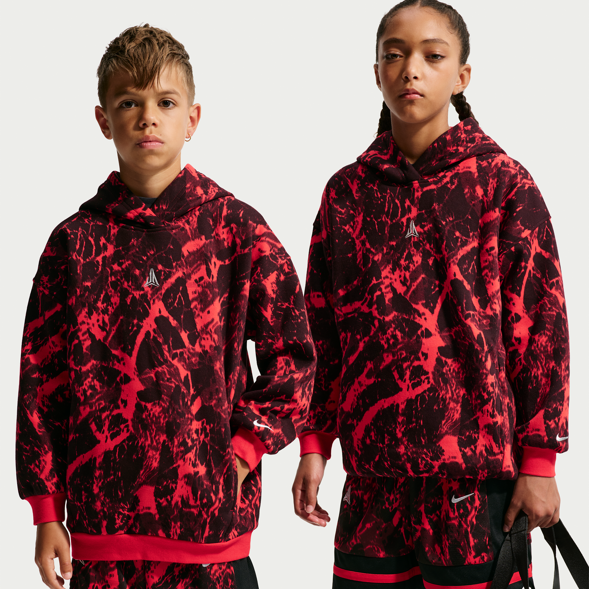 Nike Boys' and Girls' 8-20 Club Fleece Oversized Basketball Hoodie - University Red