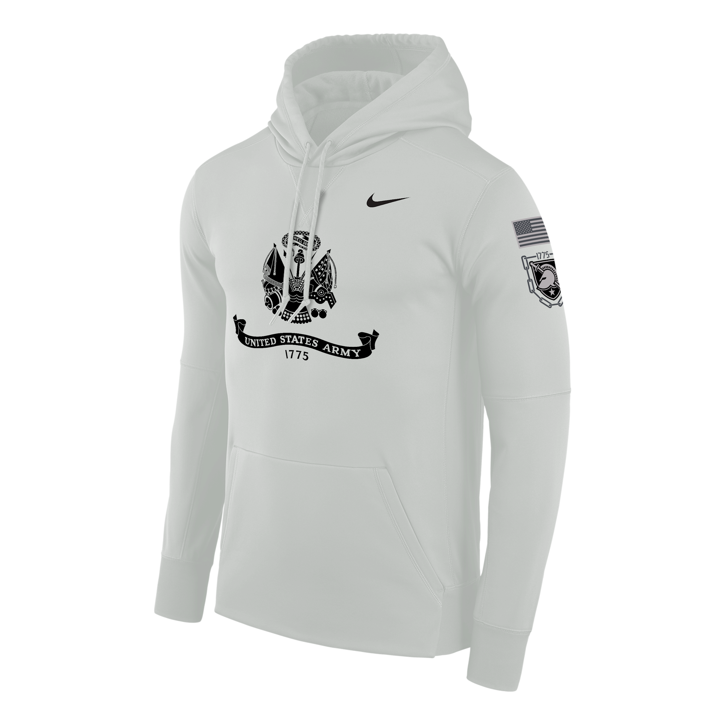 Men's Army Black Knights Rivalry Nike Therma Pullover Hoodie in Grey | M41563AN25-GRY