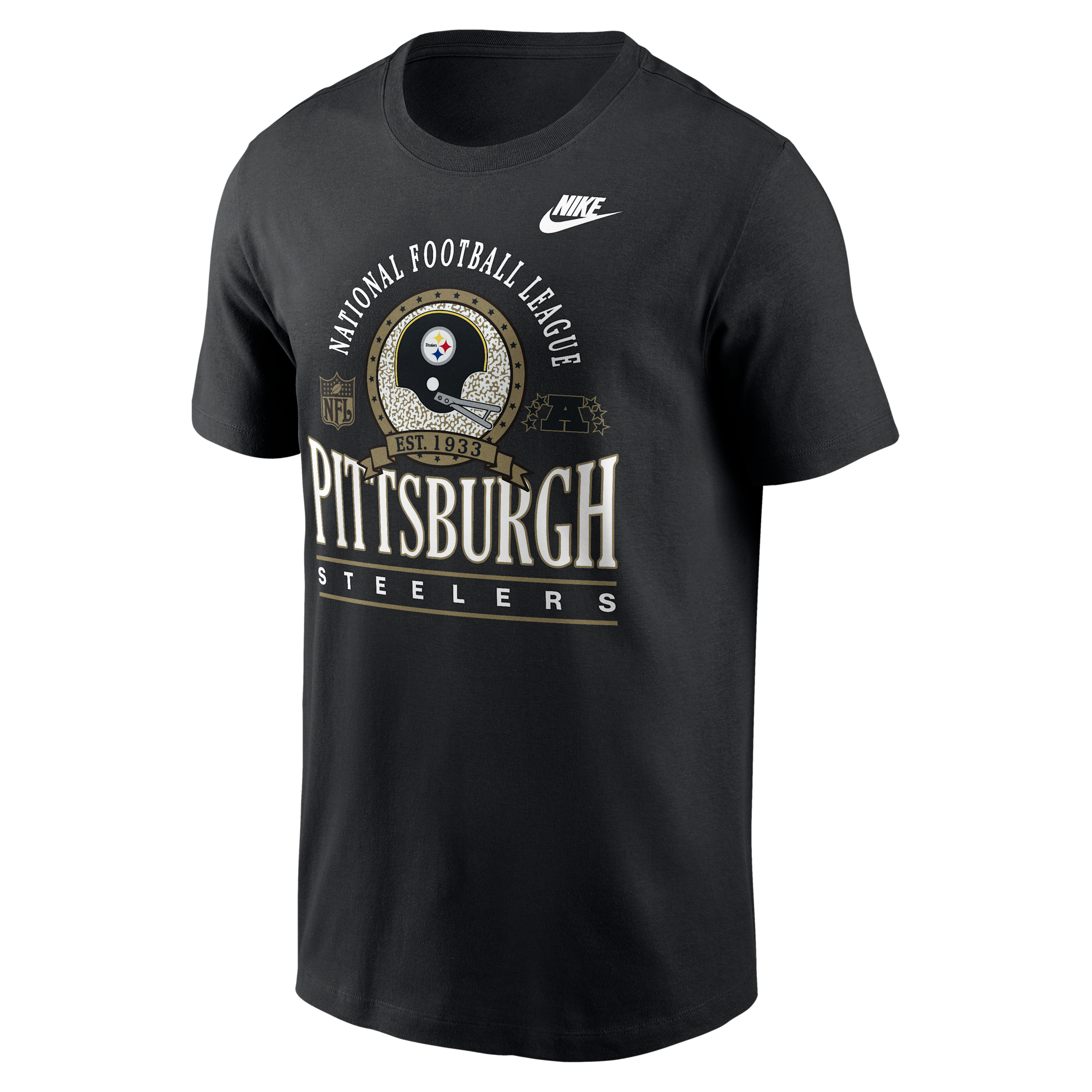 Nike Men's Rewind Essential Pittsburgh Steelers Screen-Printed Throwback T-Shirt - Black