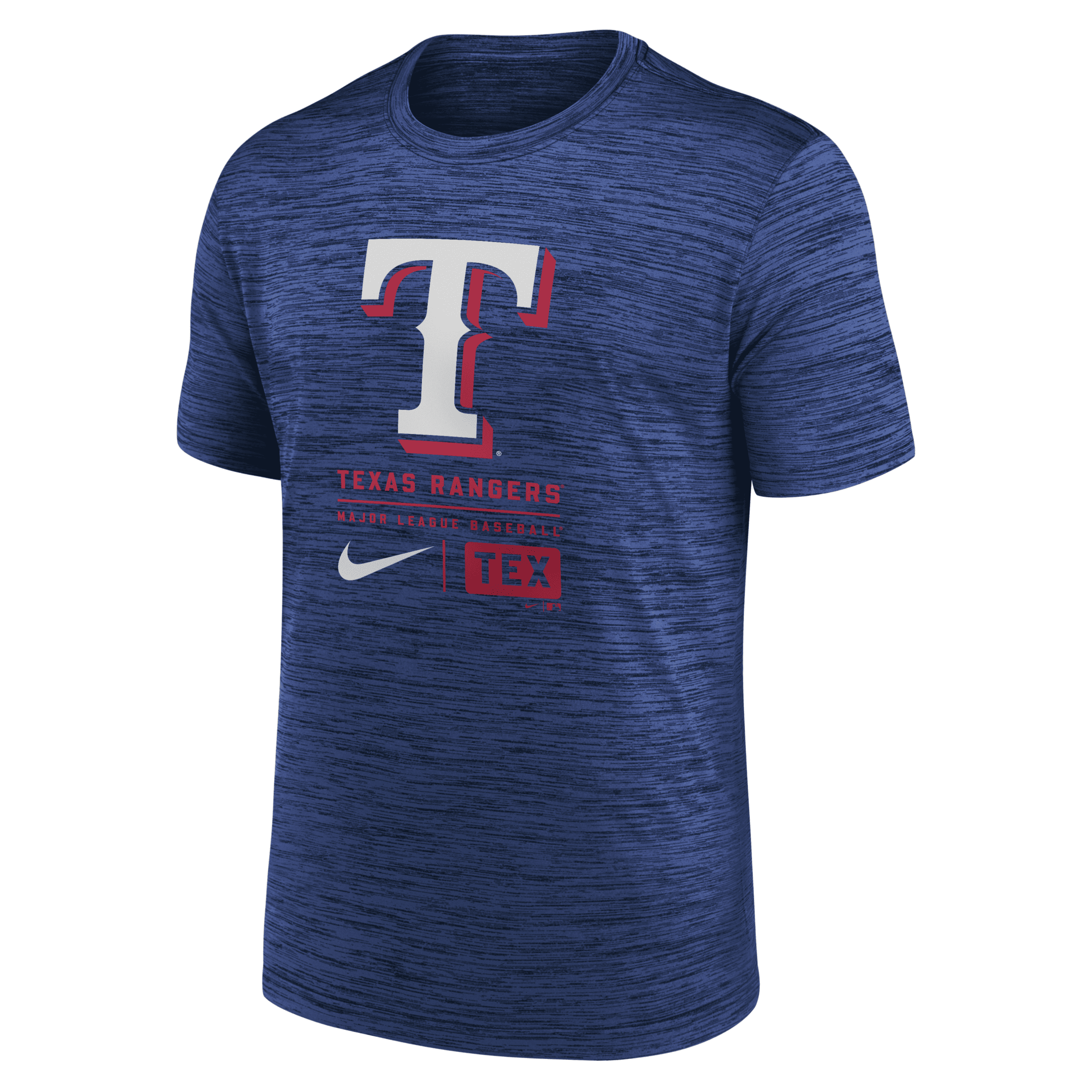 Shop Nike Texas Rangers Large Logo Velocity  Men's Mlb T-shirt In Blue