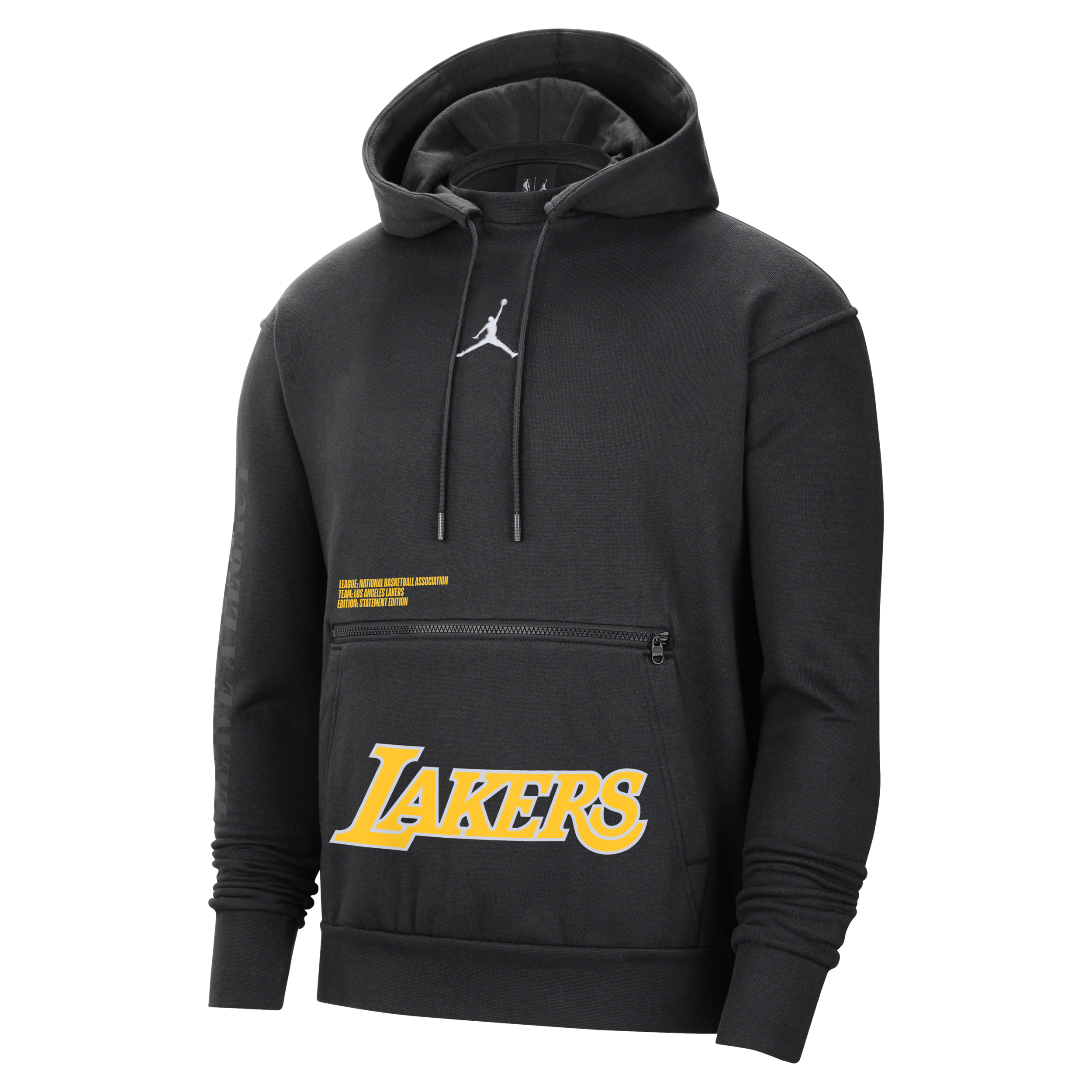 Jordan Men's Los Angeles Lakers Courtside Statement Edition  Nba Fleece Pullover Hoodie In Black