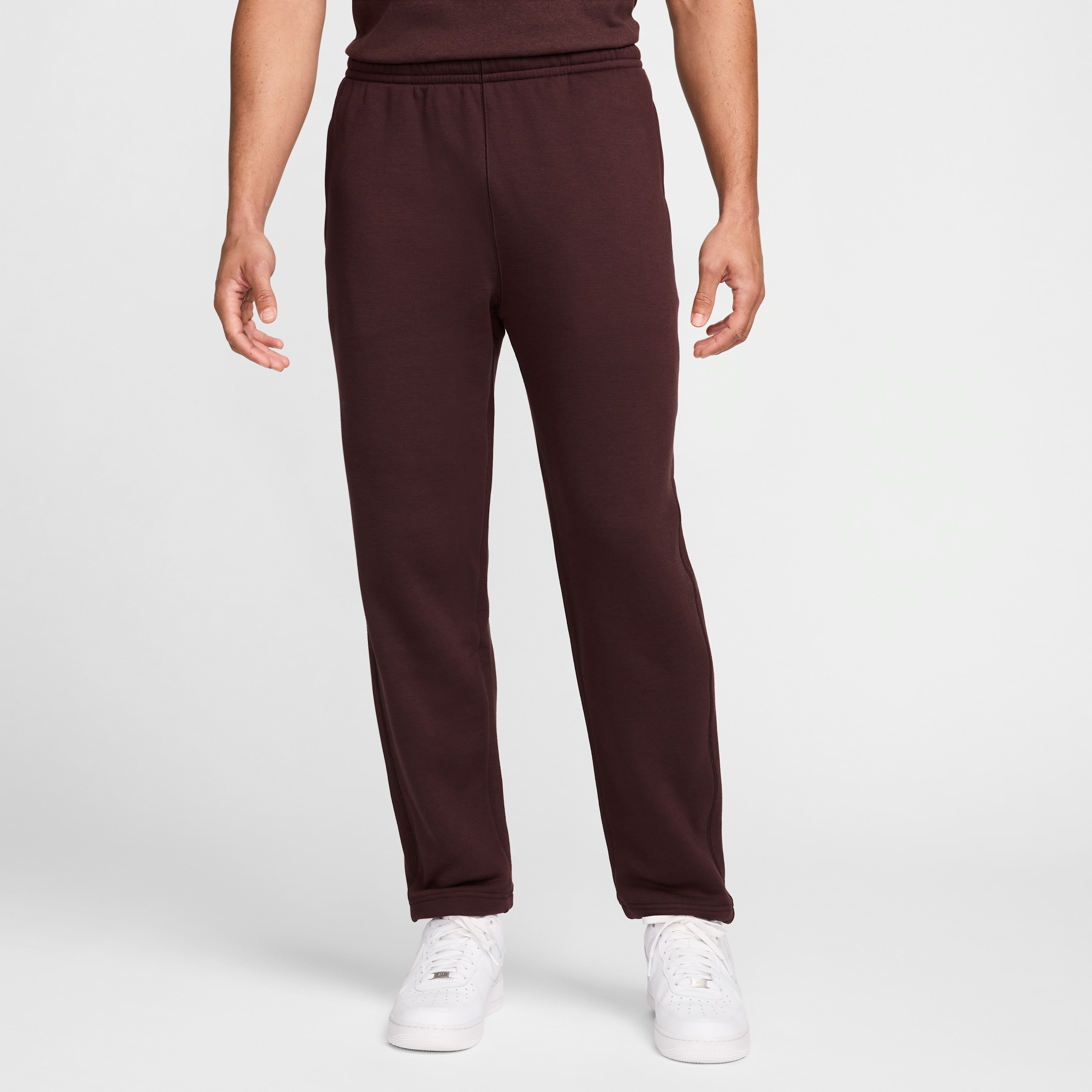Nike Unisex Wool Classics Open-hem Fleece Pants In Brown