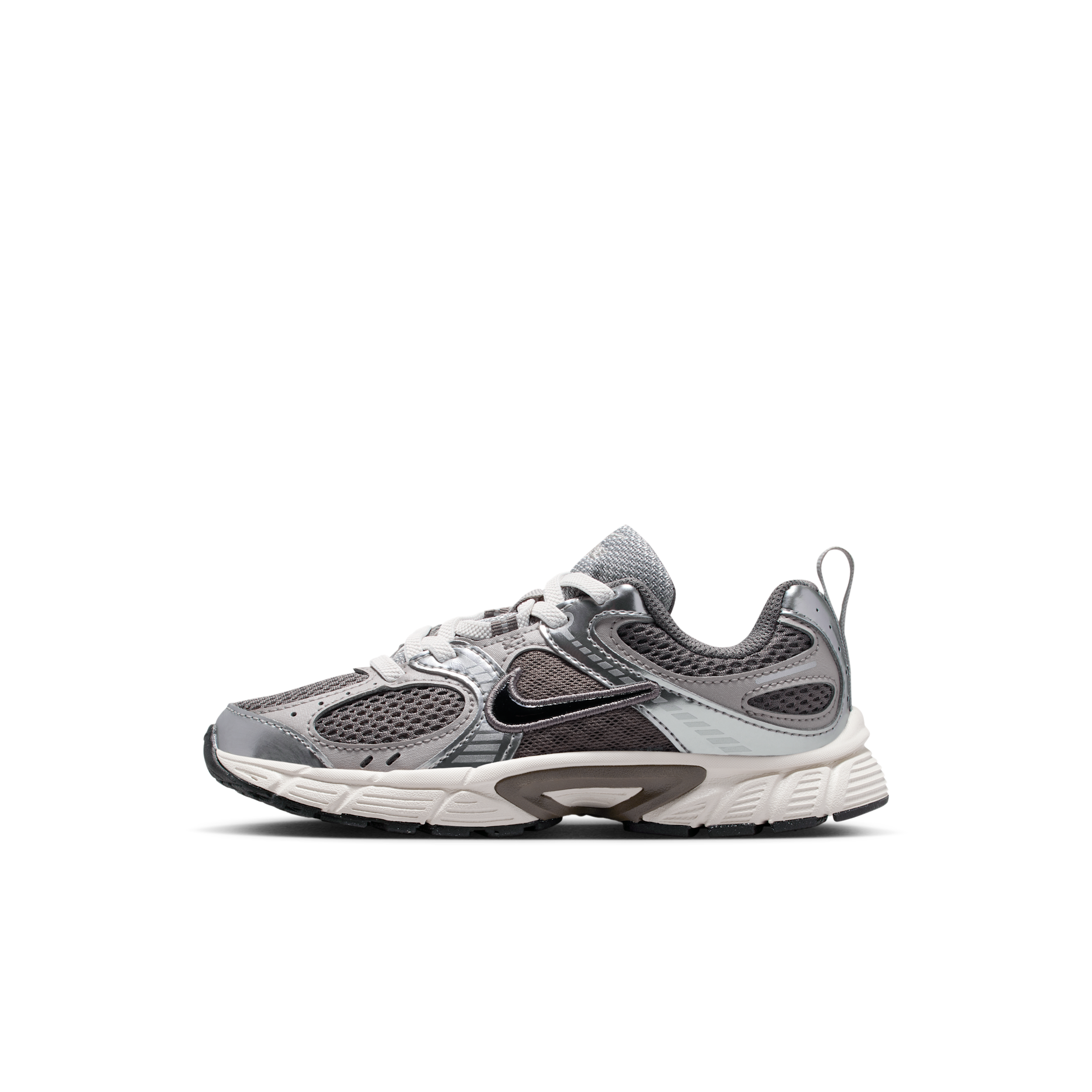 Nike Little Kids V5 RNR Stretch Lace Casual Shoes in Cave Stone/College Grey/Vast Grey Size: 11.5