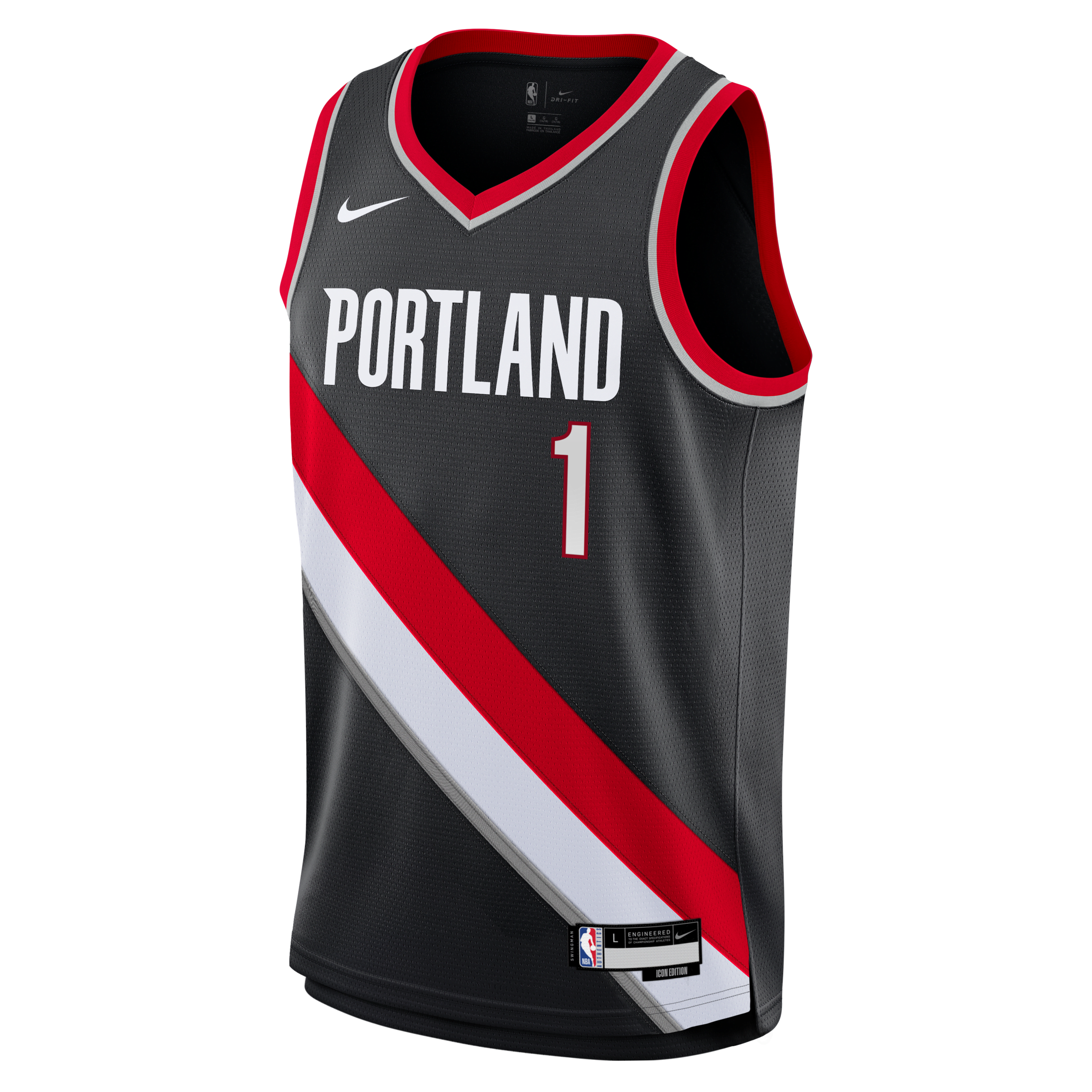Nike Anfernee Simmons Portland Trailblazers 2024/25 Icon Edition Big Kids'  Nba Swingman Jersey In Black
