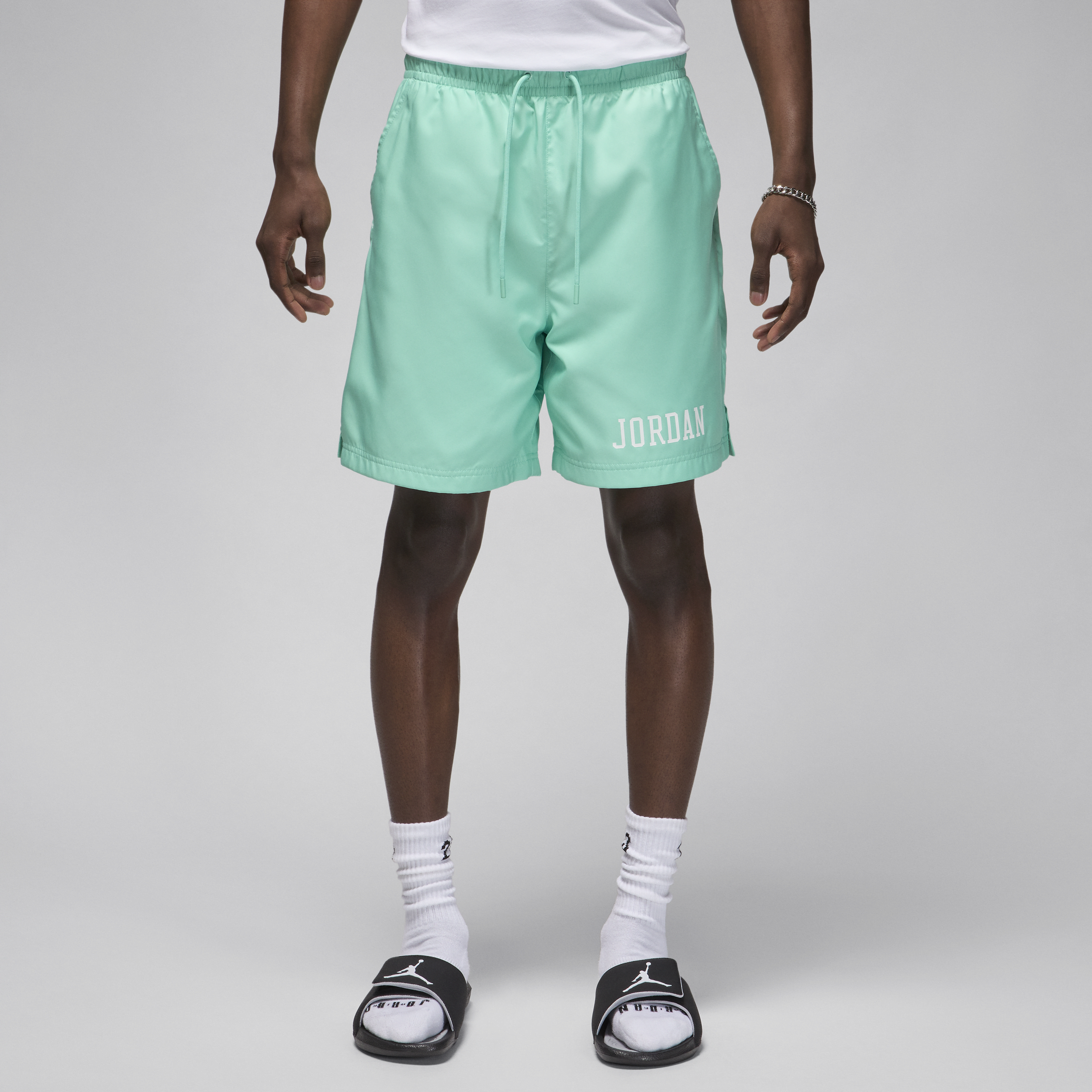 Shop Jordan Men's  Essentials Poolside Shorts In Green