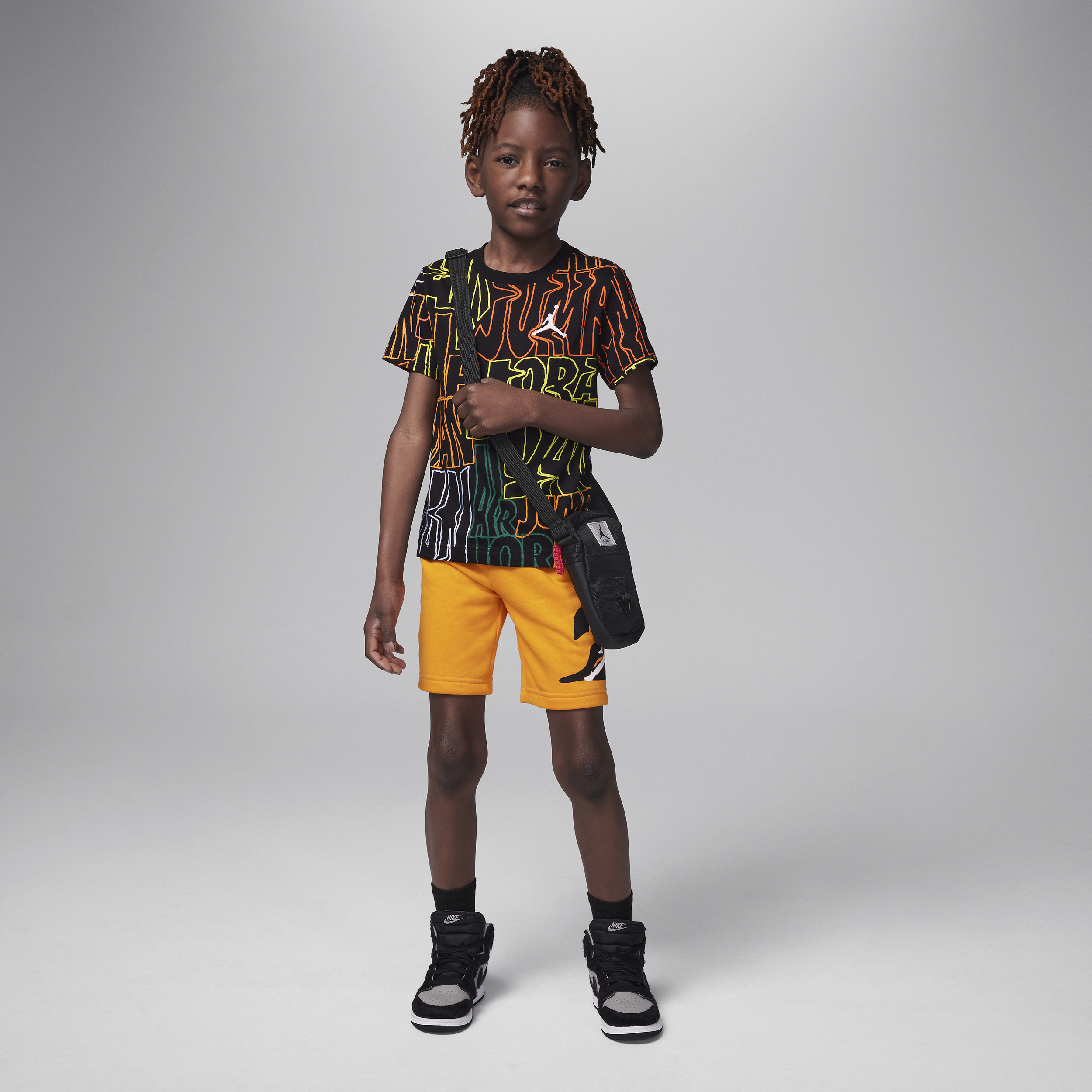 Shop Jordan Fuel Up, Cool Down Little Kids' Shorts Set In Orange