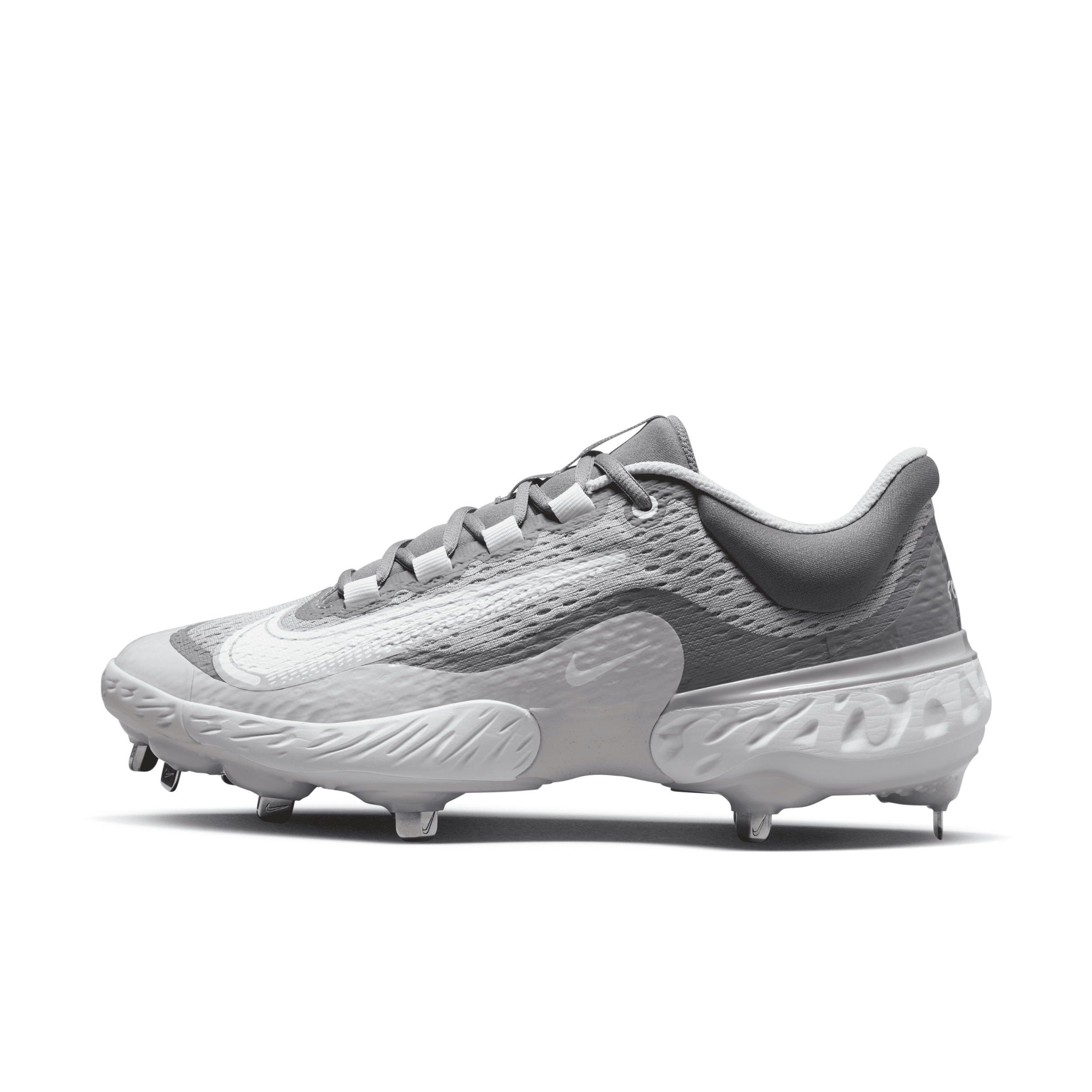 Nike Men's Alpha Huarache Elite 4 Low Baseball Cleats In Grey