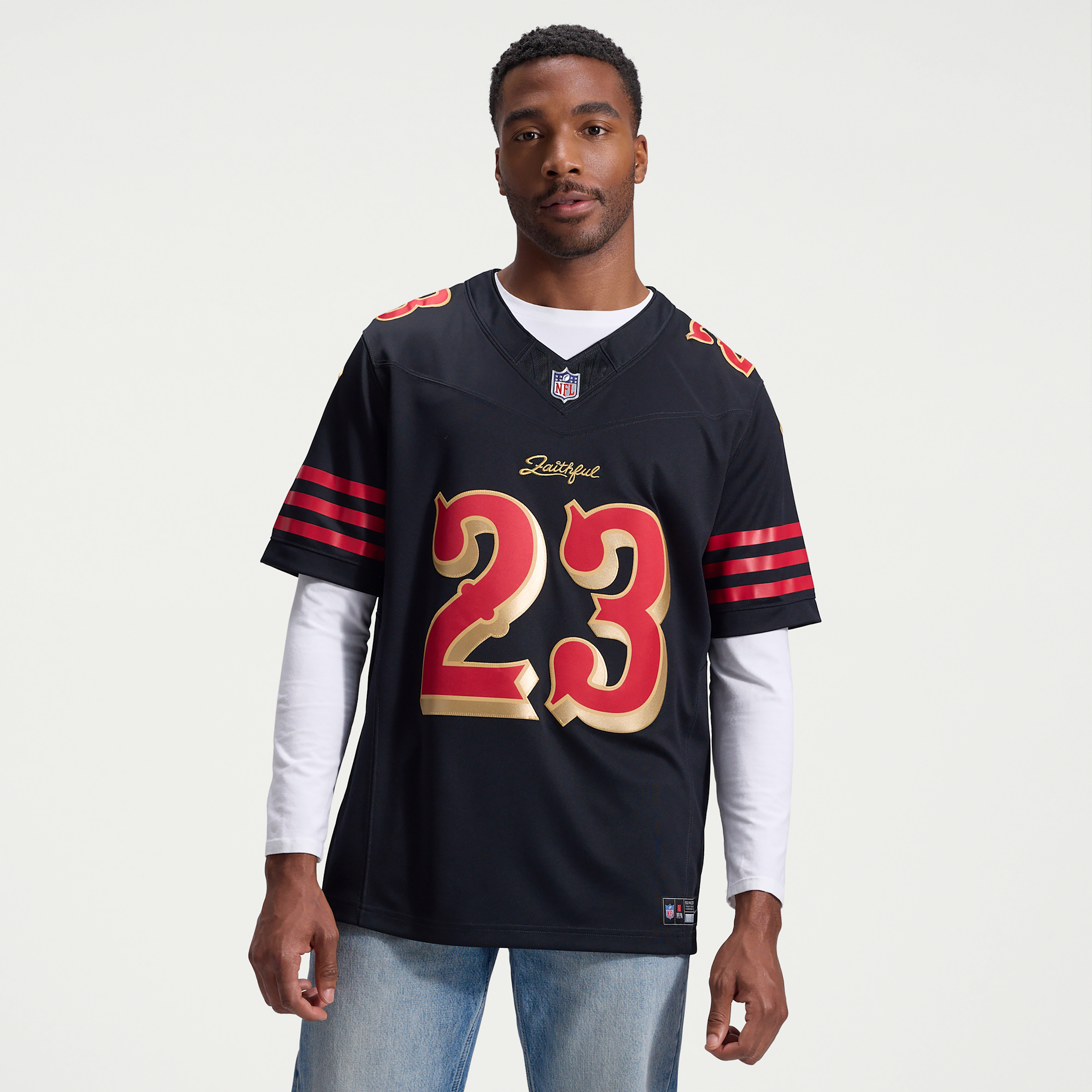 Christian McCaffrey San Francisco 49ers Rivalries Collection Nike Men's Dri-FIT NFL Limited Jersey in Black | 31NM0G5Z9BF-2WZ