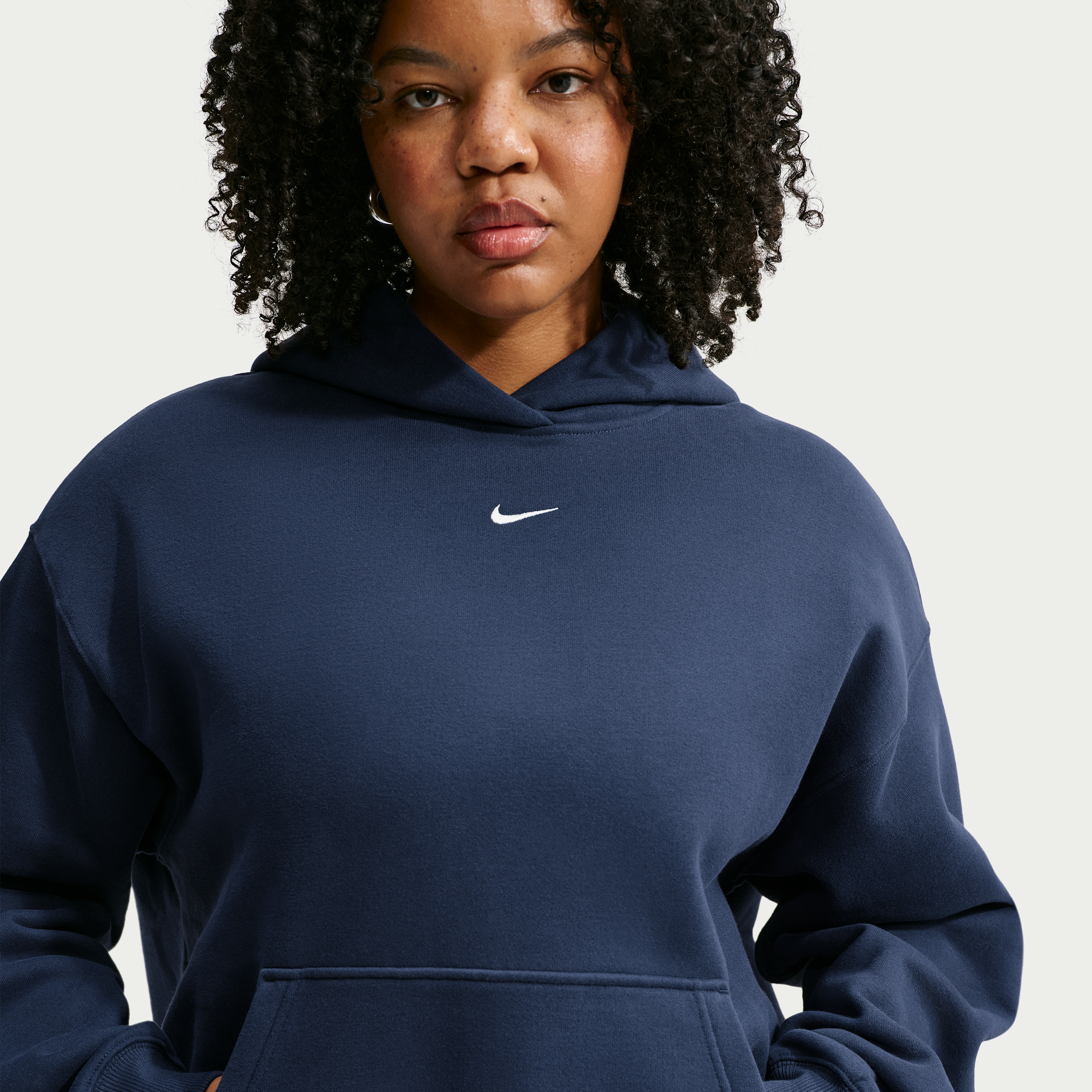 Nike Women's Studio Fleece Medium Weight Oversized Pullover Hoodie (Plus Size) in Blue | IW4769-410
