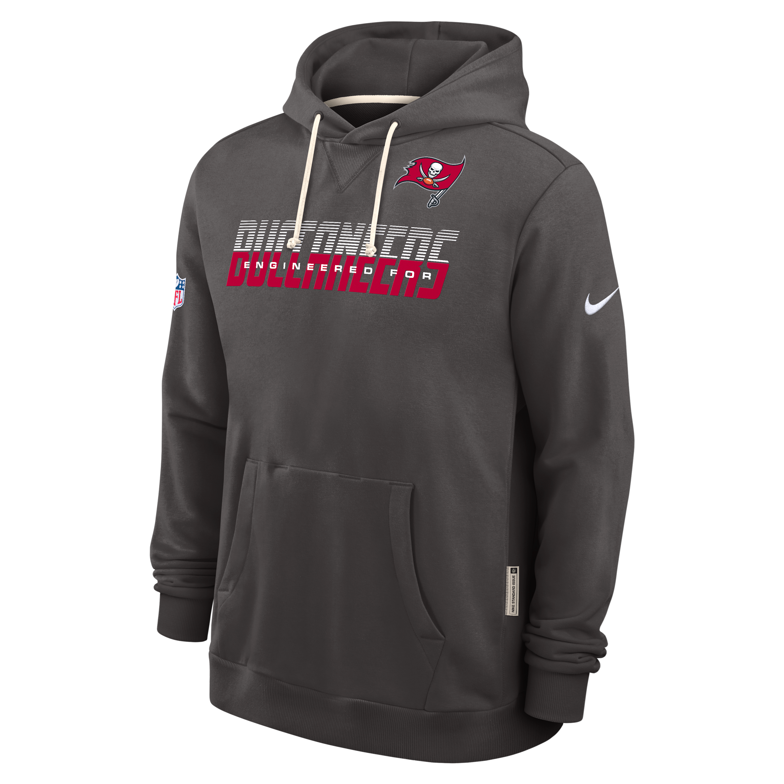 Tampa Bay Buccaneers Sideline Standard Issue Nike Men's Dri-FIT NFL Pullover Hoodie in Grey | 03AZ2DV8B-SX8
