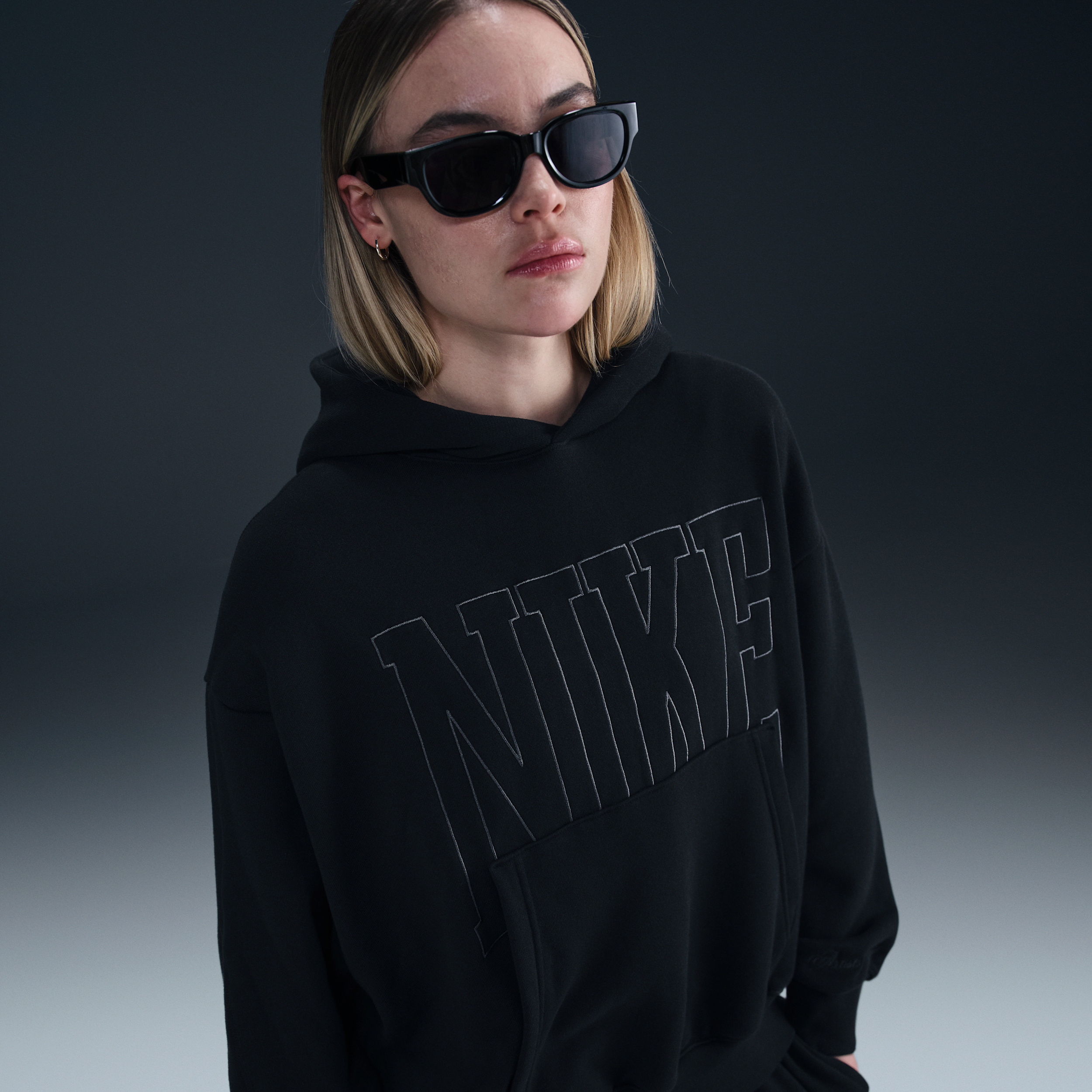 Nike Women's  Sportswear Over-oversized French Terry Pullover Hoodie In Black