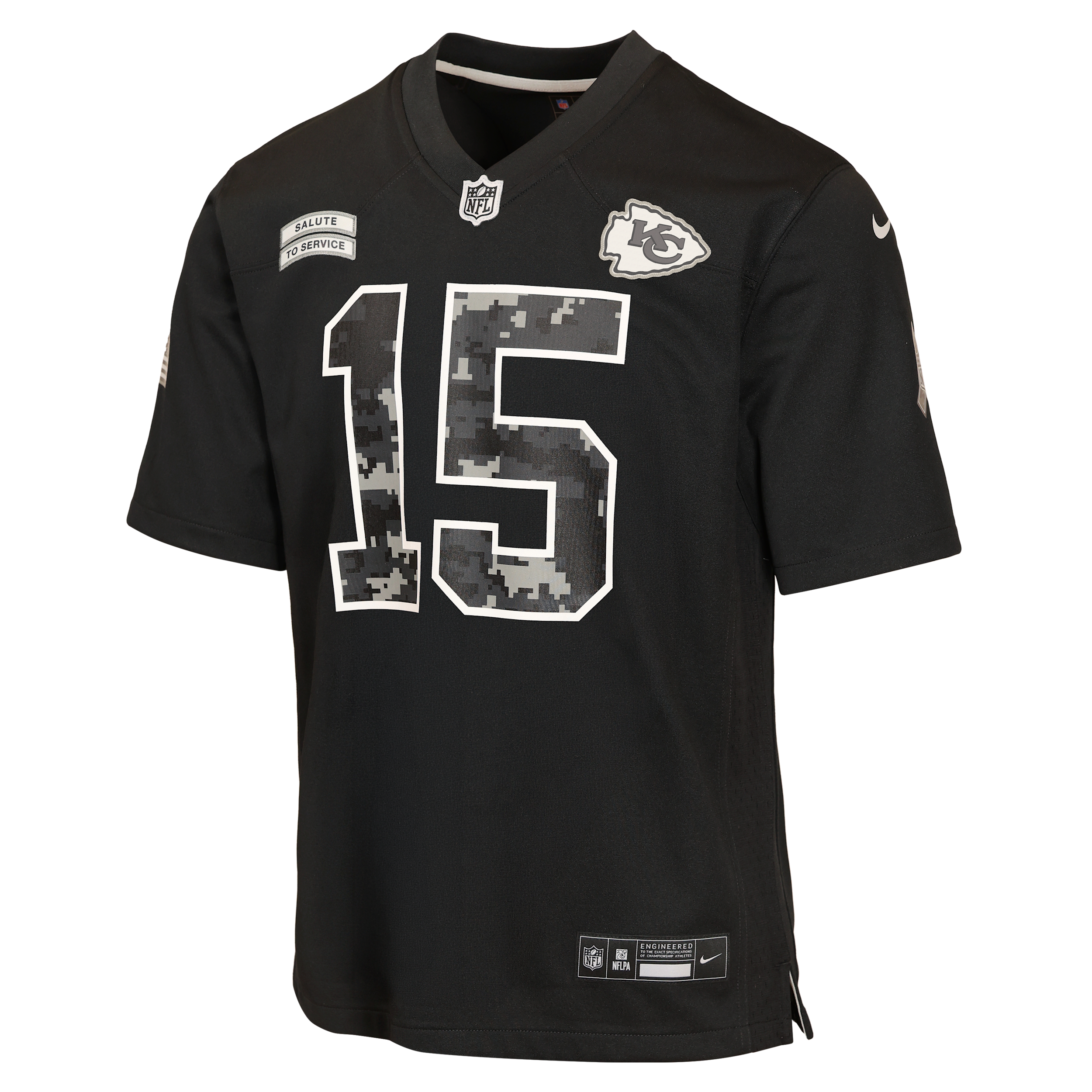 Patrick Mahomes Kansas City Chiefs Salute to Service Big Kids' Nike NFL Game Jersey in Black | Z1B7FEOACHIPM-NAW