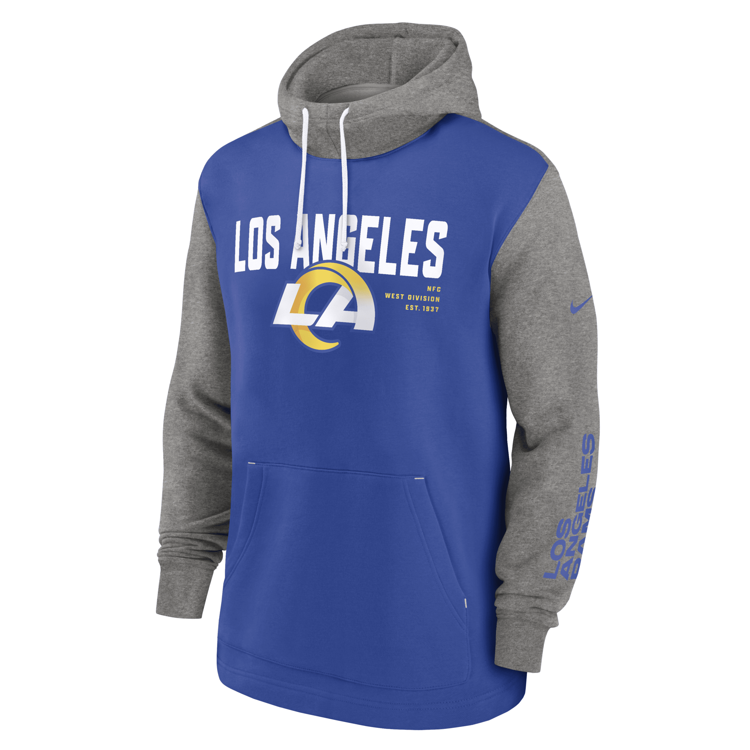 Nike Los Angeles Rams Color Block Men's Nfl Pullover Hoodie In Blue