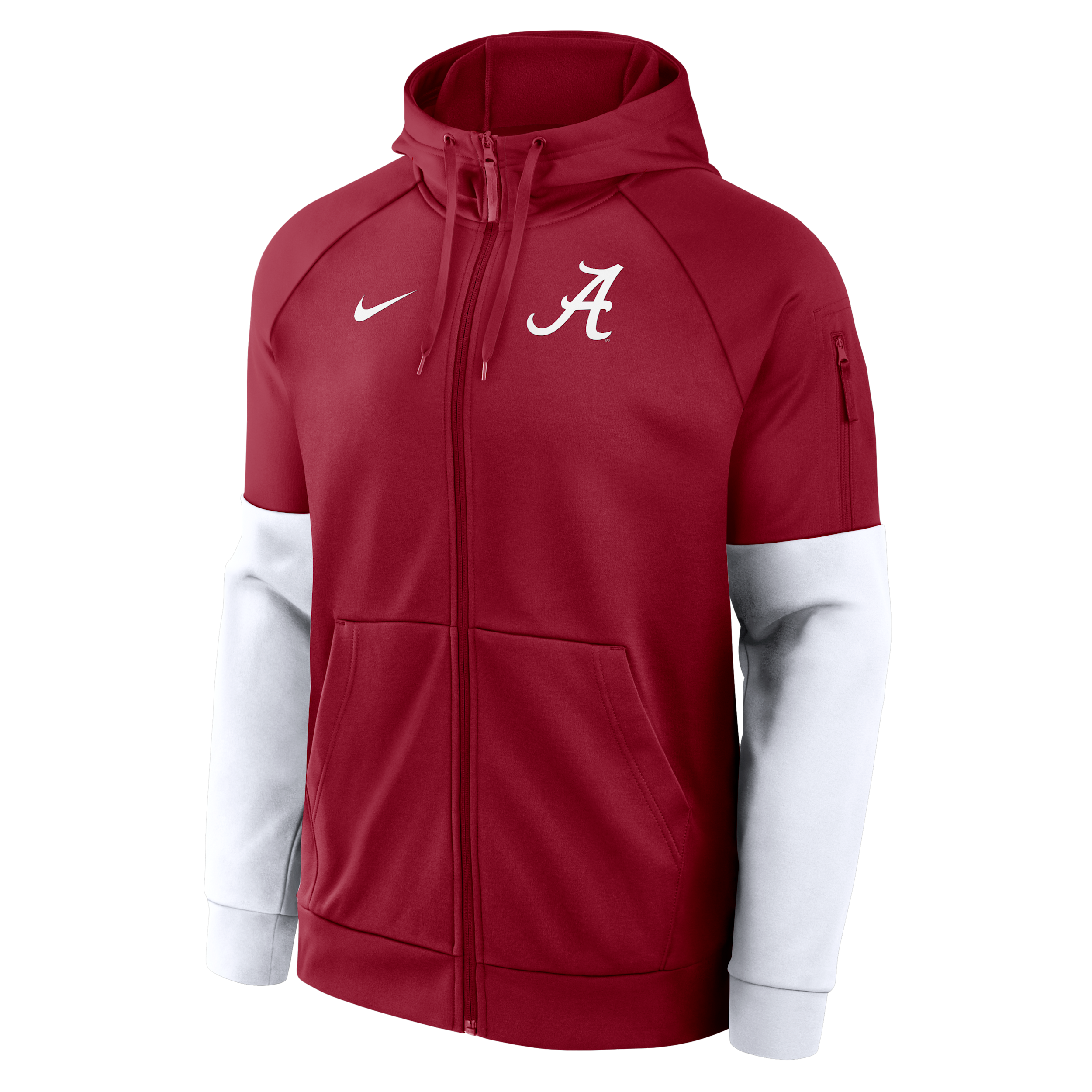 Alabama Primetime Nike Men's Therma-FIT College Full-Zip Hoodie in Red | 02V599MIABN-768
