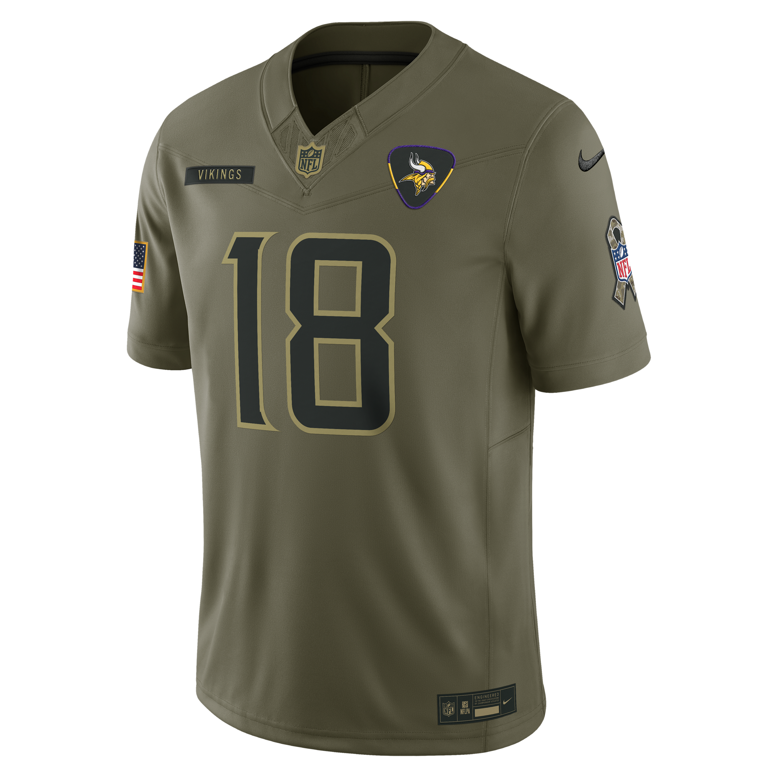 Nike Justin Jefferson Minnesota Vikings Salute To Service  Men's Dri-fit Nfl Limited Jersey In Brown