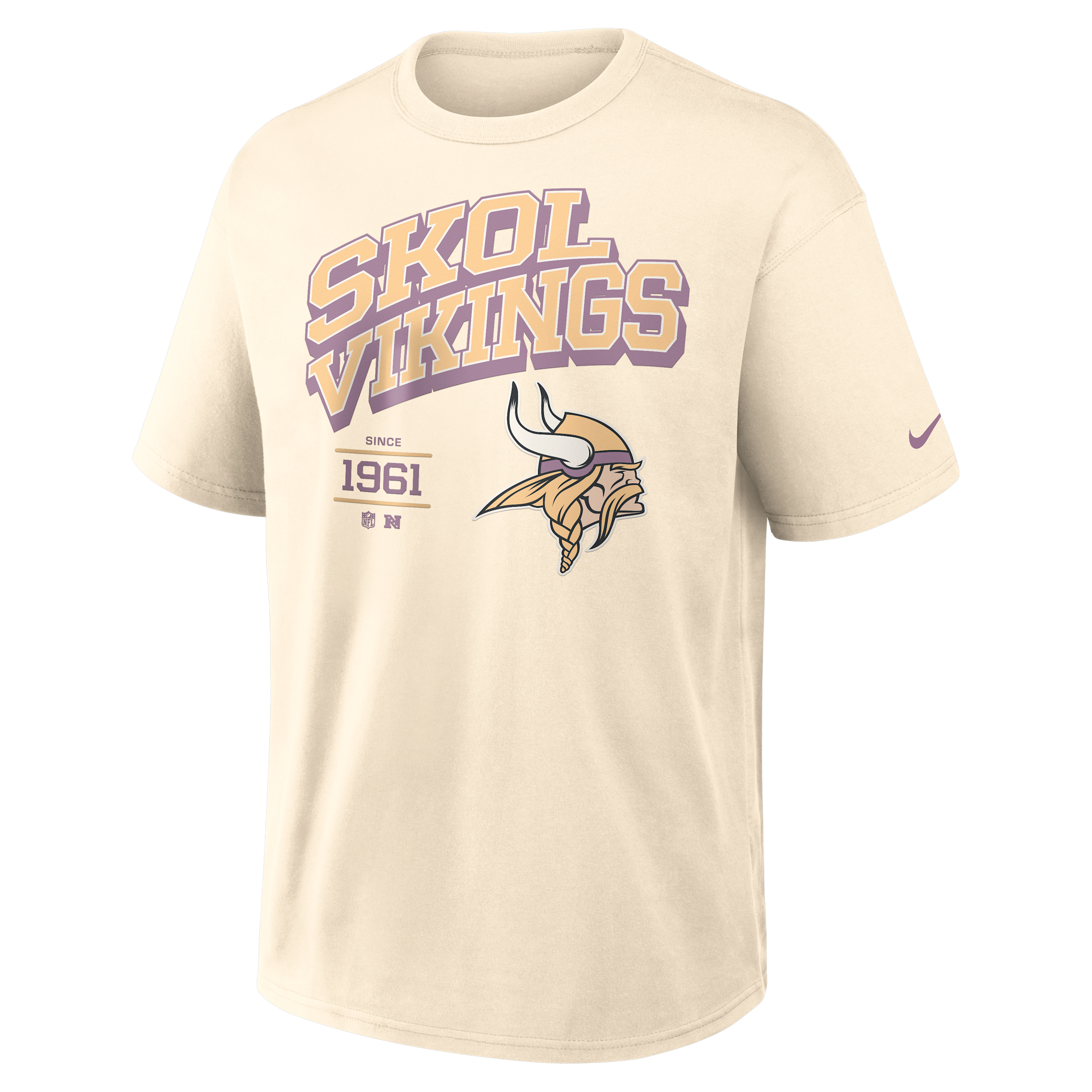 Men's Nike Natural Minnesota Vikings Vintage Mod Blown Away Max90 T-Shirt