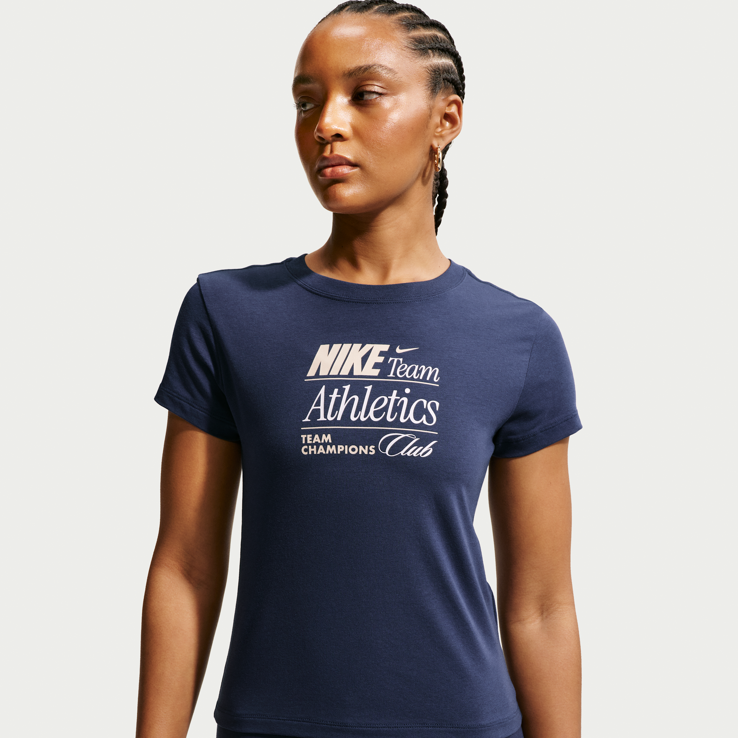 Women's Nike Sportswear Chill Knit Slim Mod-Cropped T-Shirt in Blue | IR7862-410