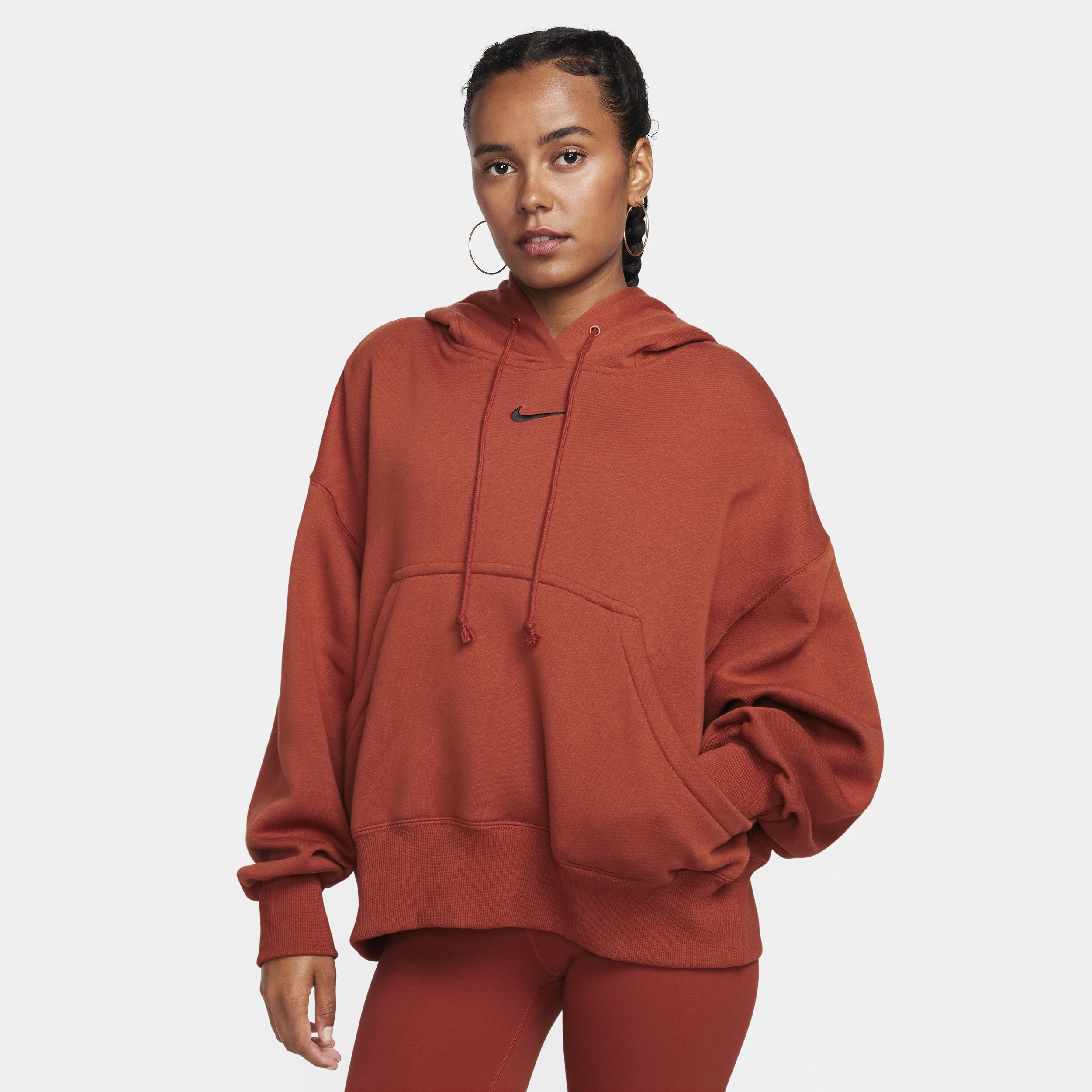 Nike Women's  Sportswear Phoenix Fleece Over-oversized Pullover Hoodie In Orange