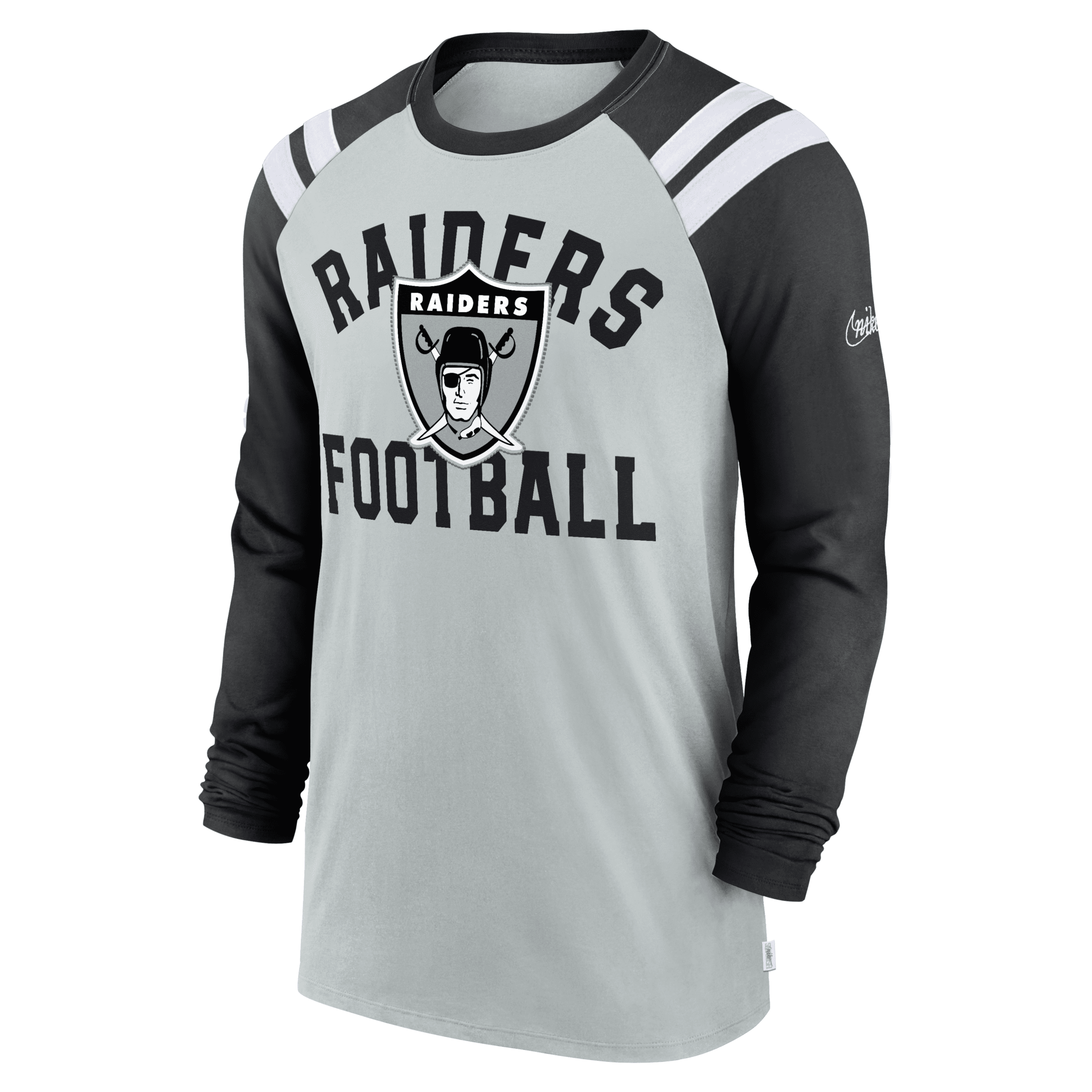 Shop Nike Las Vegas Raiders Classic Arc Fashion  Men's Nfl Long-sleeve T-shirt In Grey