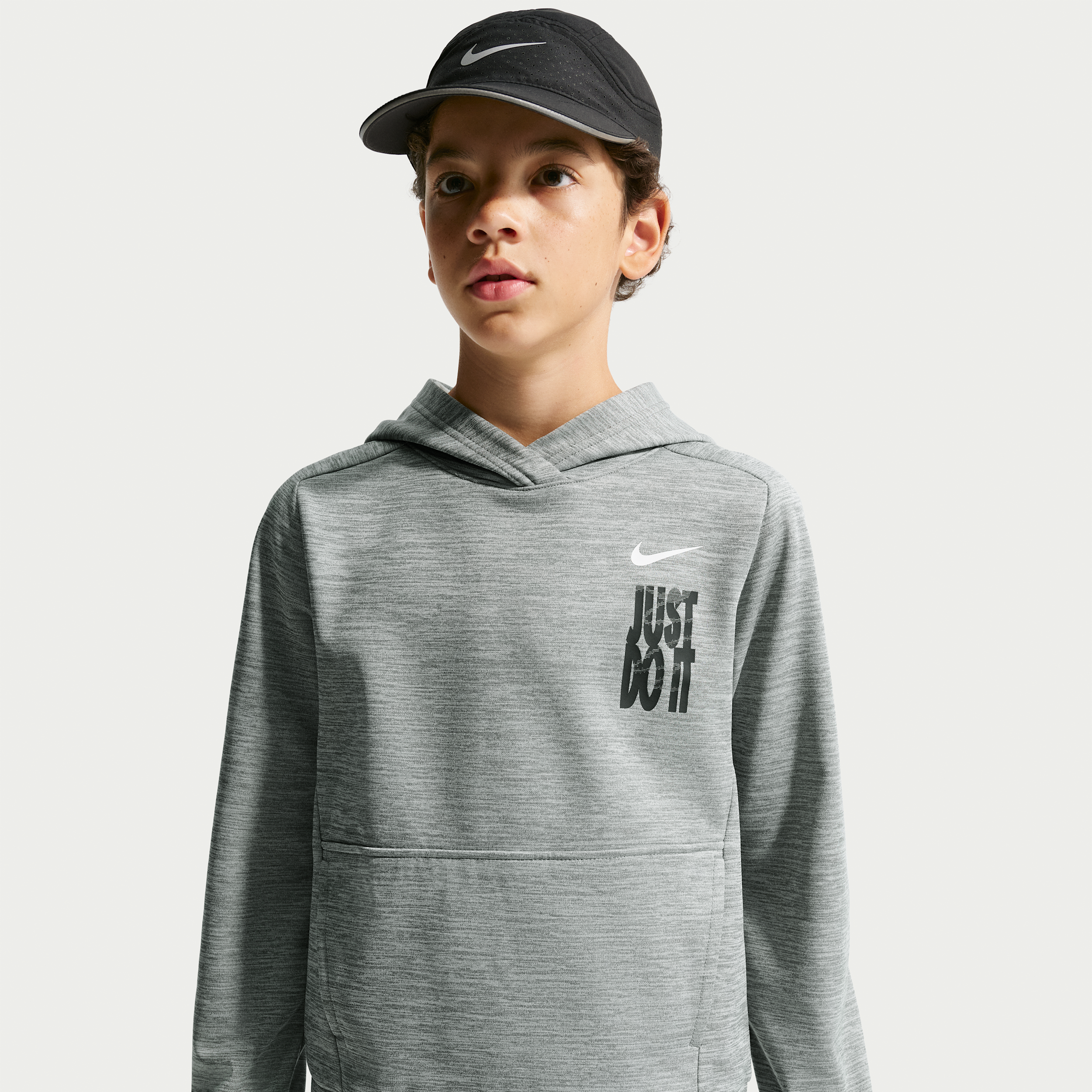 Nike Trophy Big Kids' (Boys') Therma-FIT Fleece Pullover Hoodie in Grey | IU3227-084