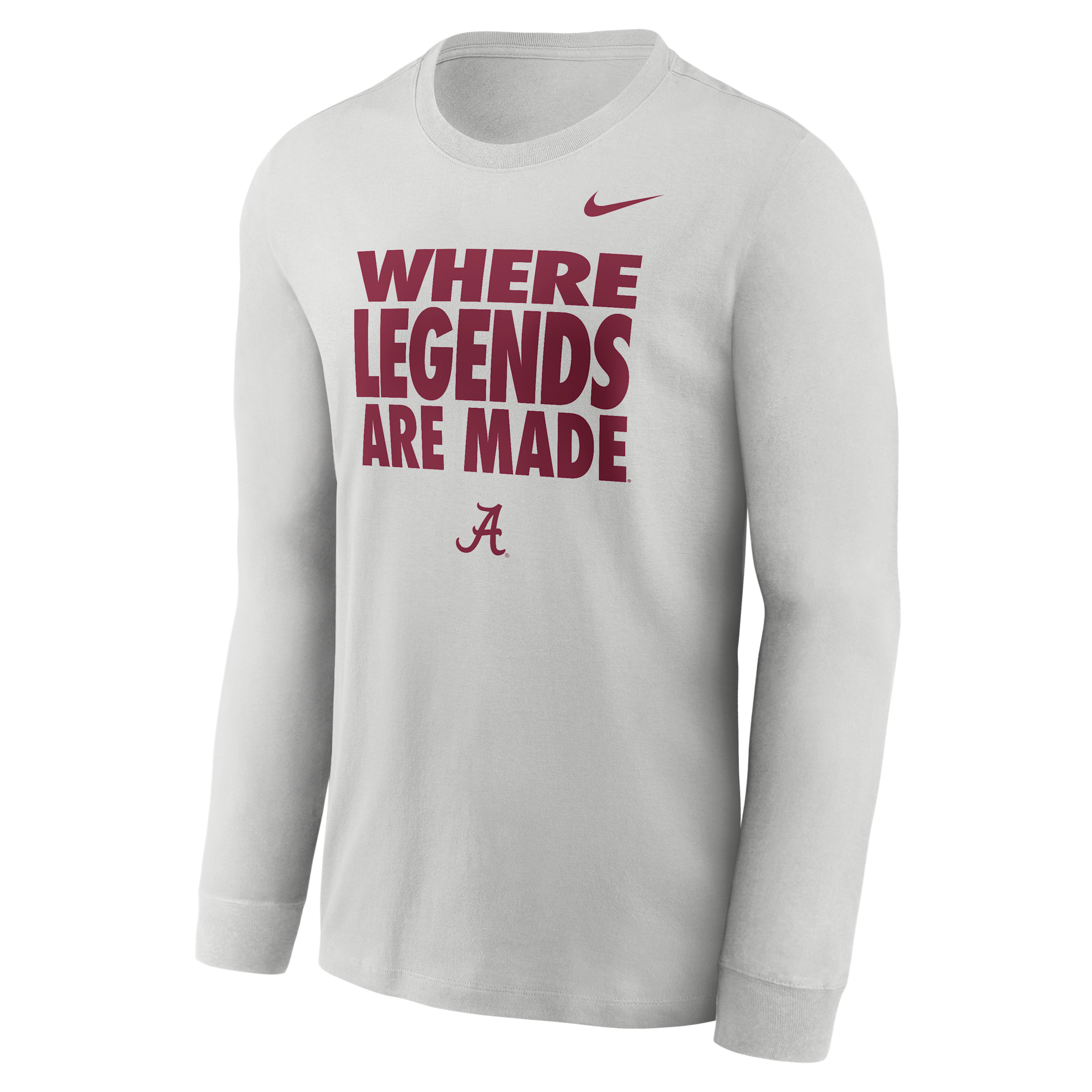 Alabama Sideline Slogan Nike Men's Dri-FIT College Long-Sleeve T-Shirt in Grey | 02EW0BBABN-H2B