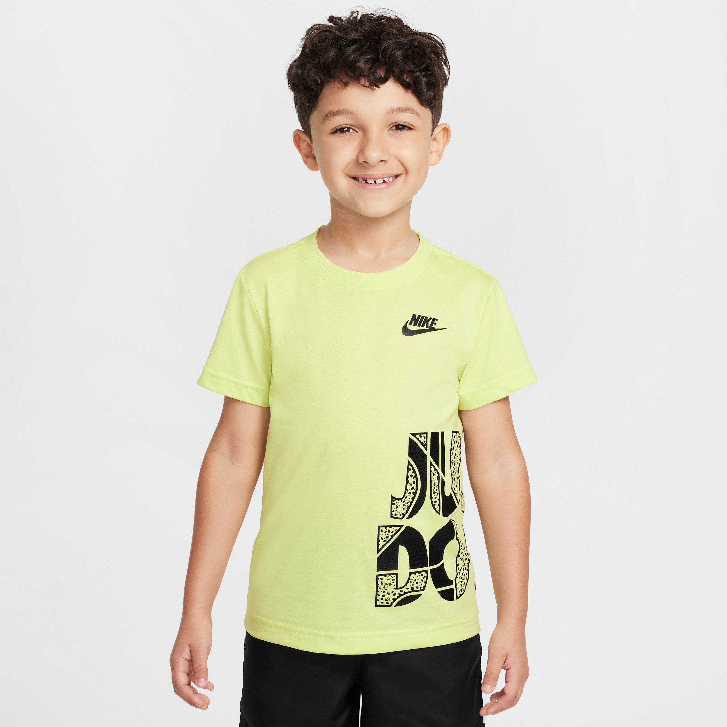 Nike Little Kids' "just Do It" Wrap T-shirt In Yellow