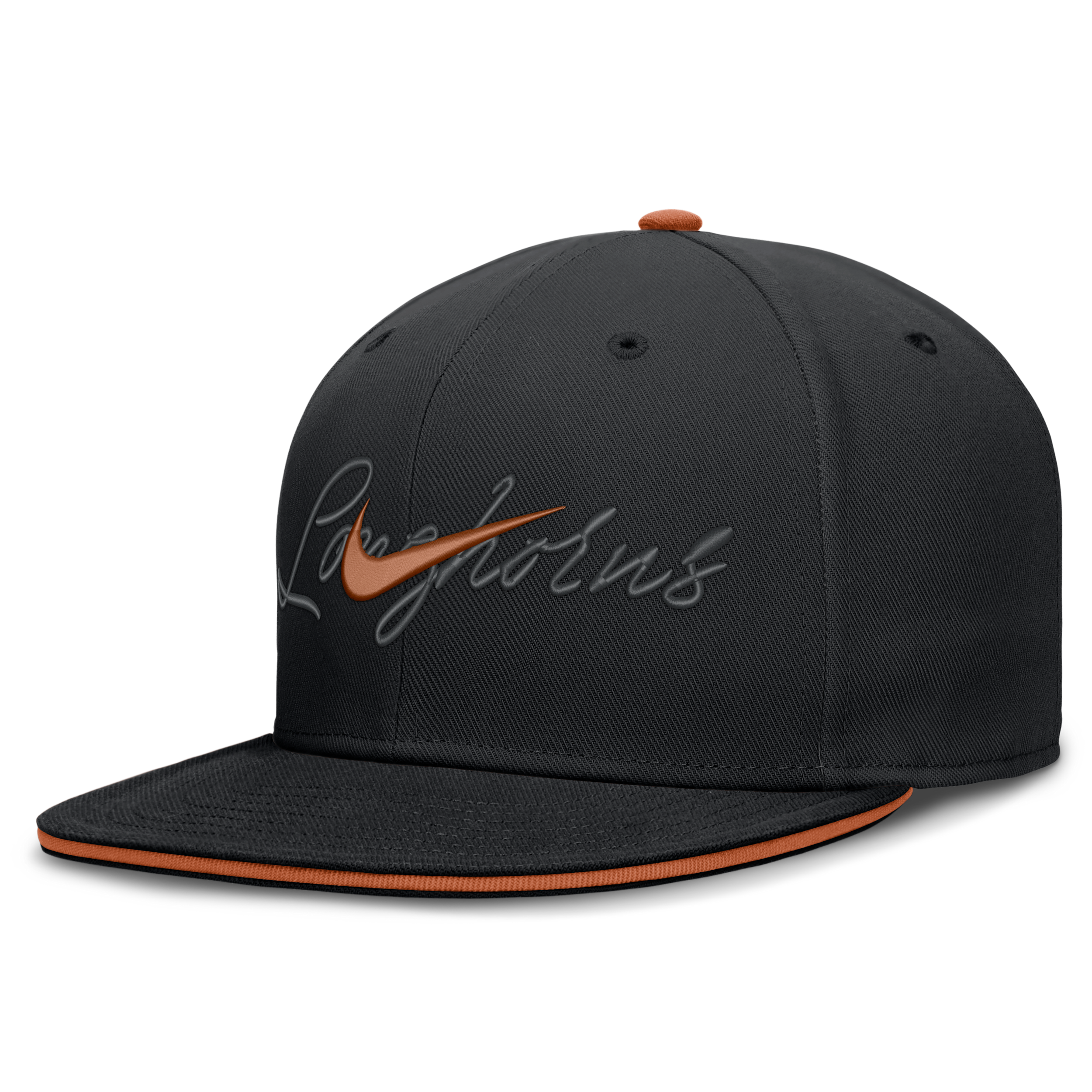 Nike Men's Black Texas Longhorns Dri-fit Primetime Script Fitted Hat - Black