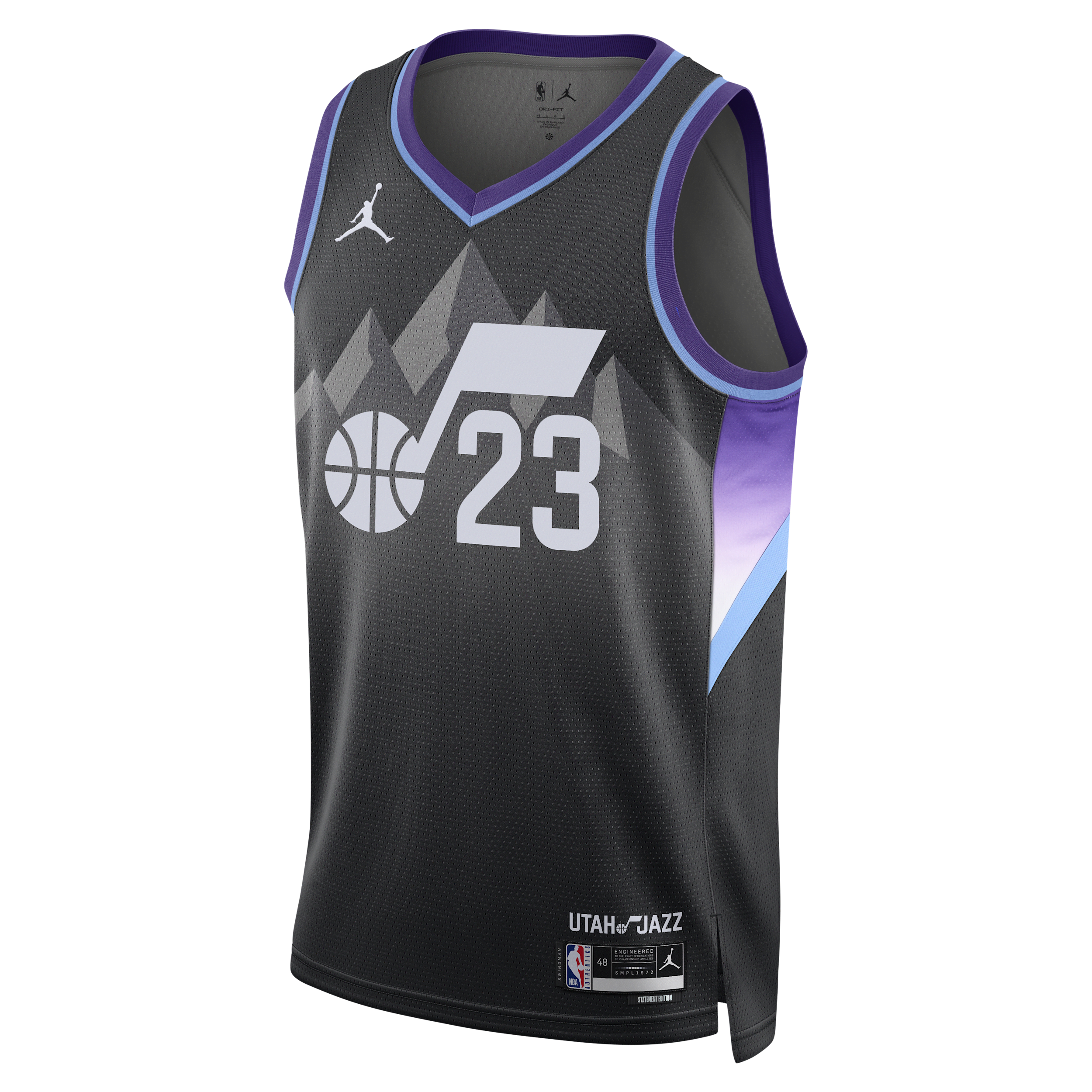 Nike Men’s Lauri Markkanen Utah Jazz 2024/25 Statement Edition Jordan Dri-FIT NBA Swingman Jersey in Black | HQ6983-010