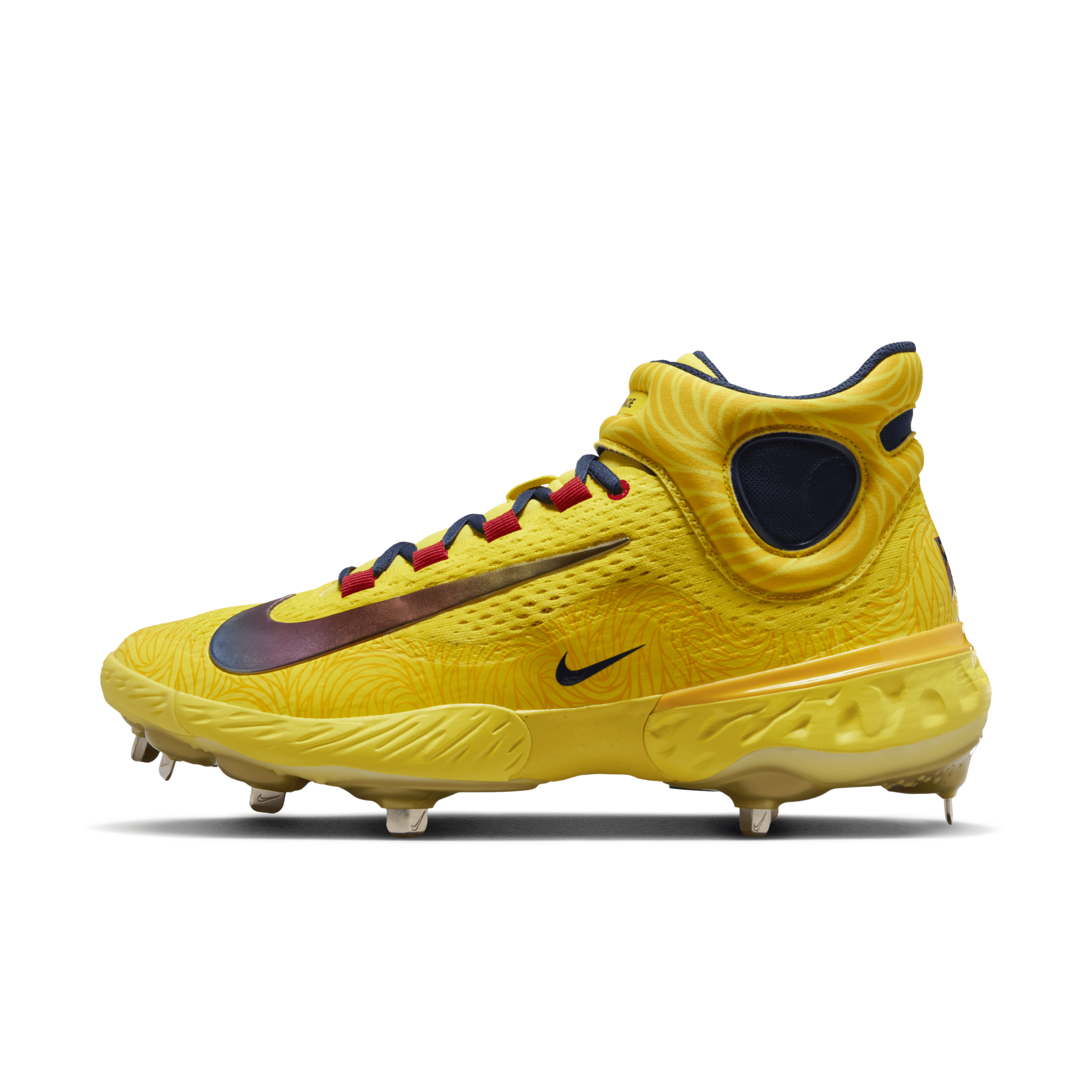 Shop Nike Men's Alpha Huarache Elite 4 Mid "ronald Acuña Jr." Baseball Cleats In Yellow