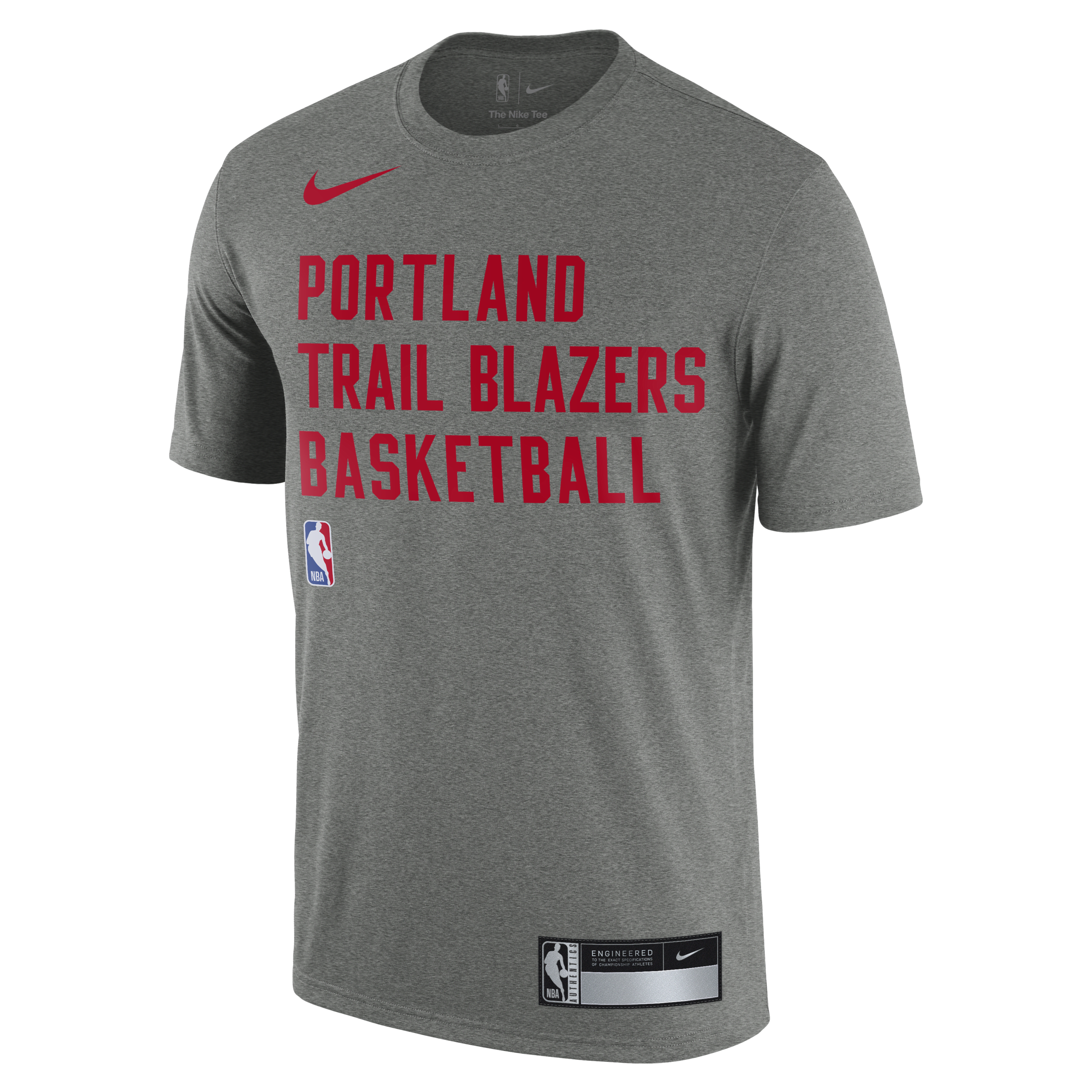 Nike Portland Trail Blazers  Men's Dri-fit Nba Practice T-shirt In Grey