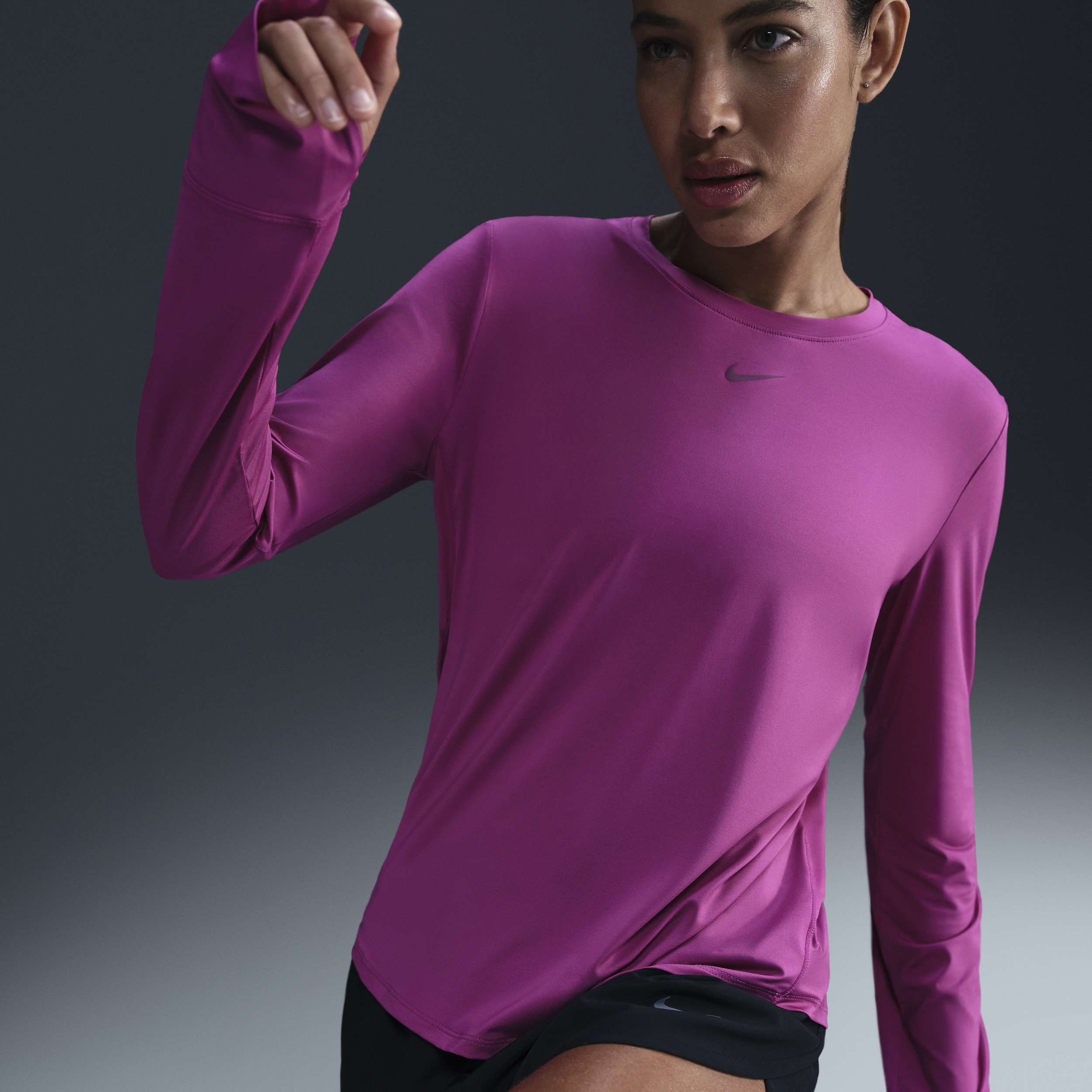 Nike Women's One Classic Dri-fit Long-sleeve Top In Purple