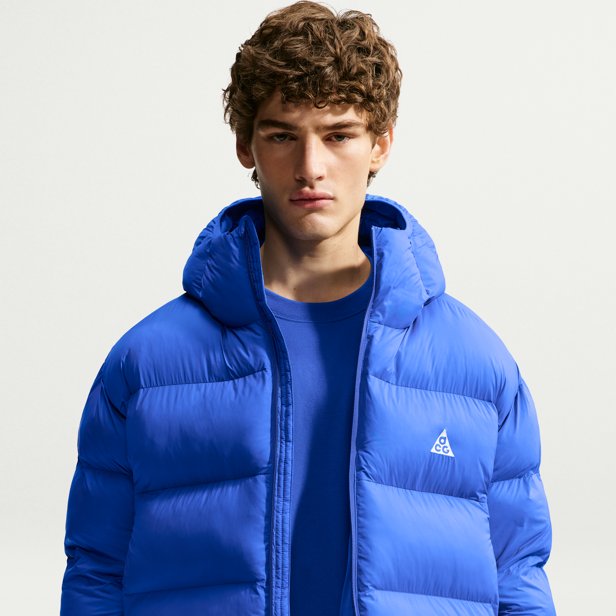 Men's Nike ACG Lunar Lake PrimaLoft® Therma-FIT ADV Loose Hooded Jacket in Blue | FV8909-405