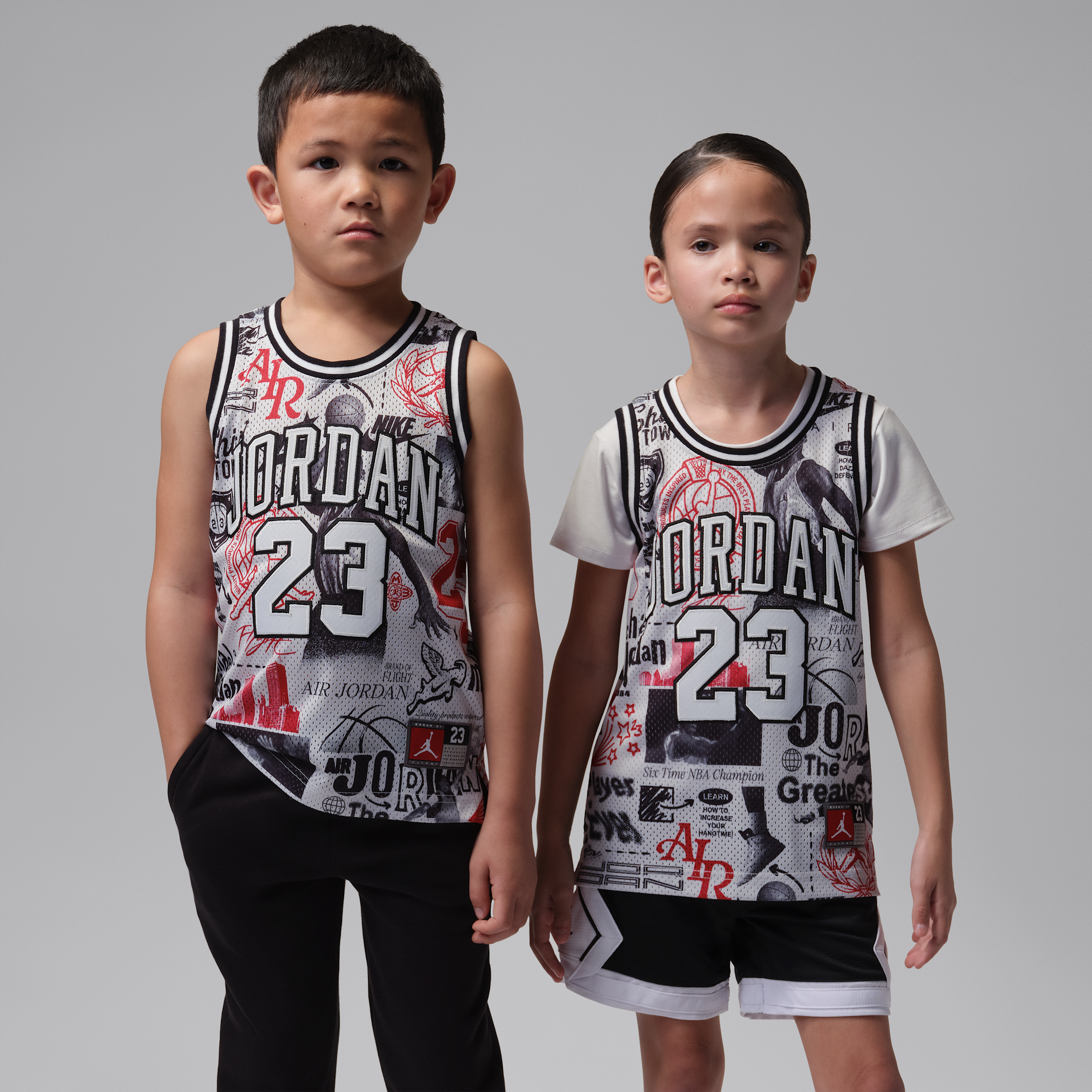 Jordan Little Kids' Printed 23 Jersey in Grey | 85C655-709